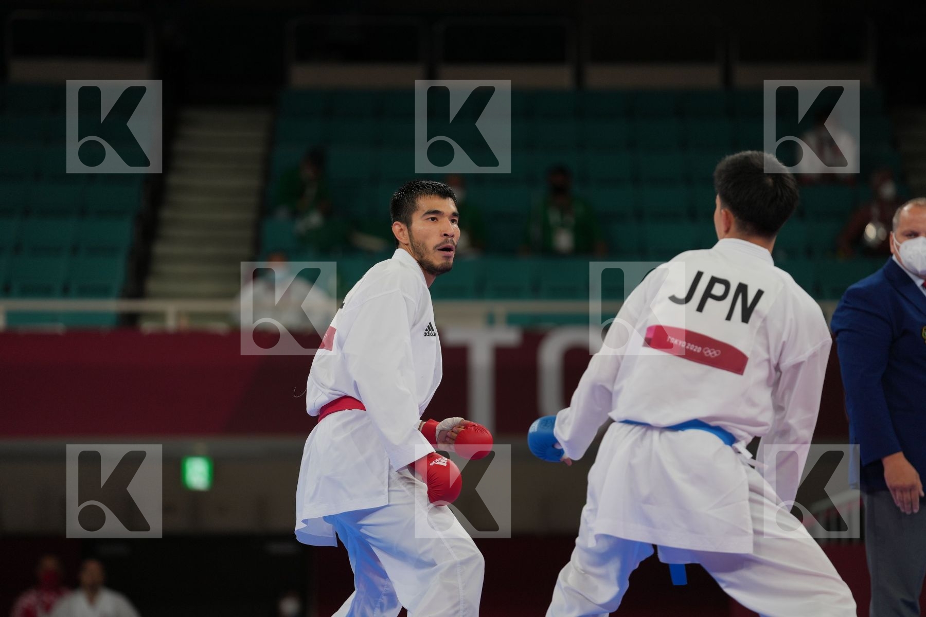 Yuldashev Daniyar (Kazakhstan) - Kumite Male +75kg, Araga Ryutaro (Japan) - Kumite Male +75kg in Senior Kumite 75+ Kg - Round Robin bout