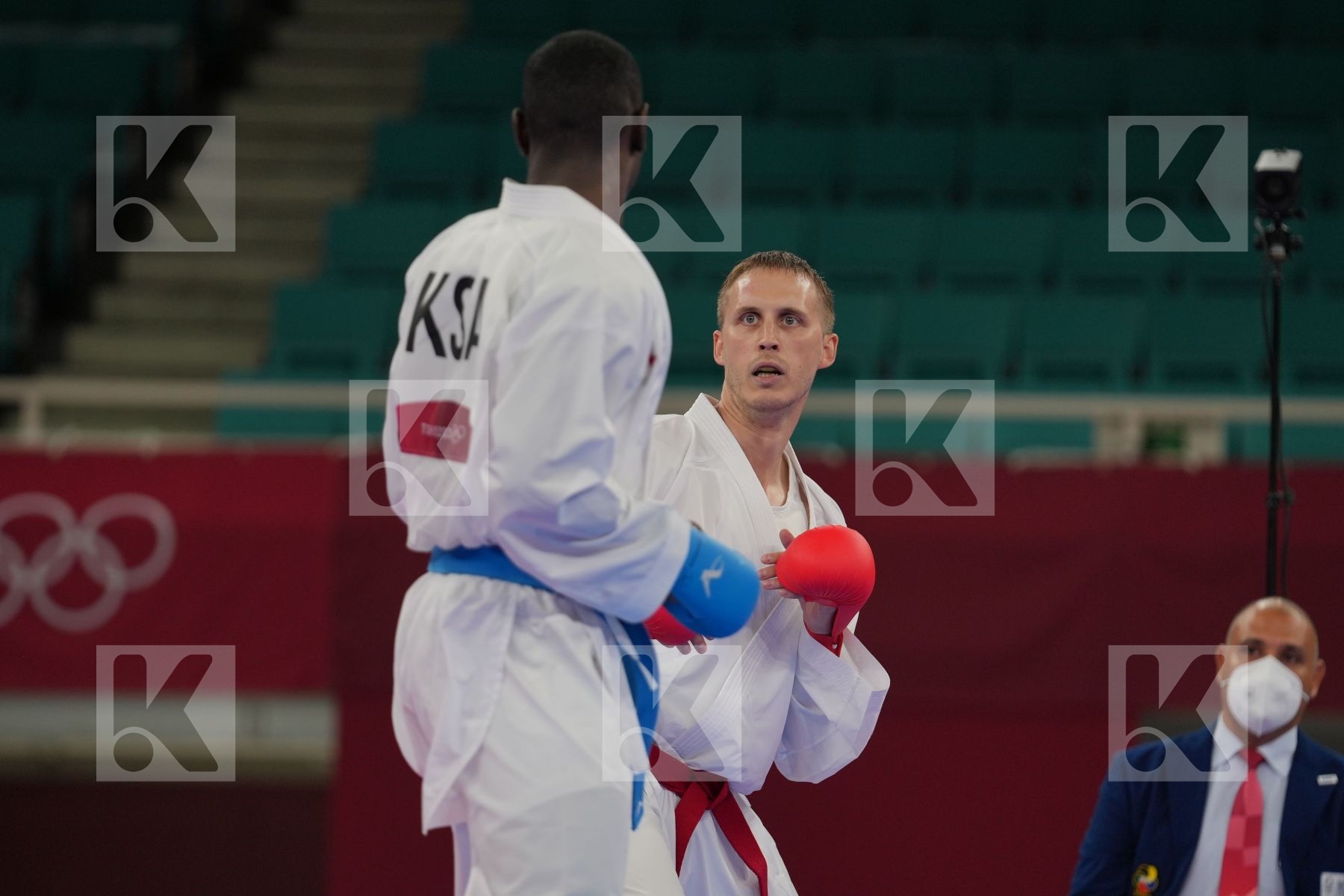 Irr Brian (United States of America) - Kumite Male +75kg, Hamedi Tareg (Saudi Arabia) - Kumite Male +75kg in Senior Kumite 75+ Kg - Round Robin bout