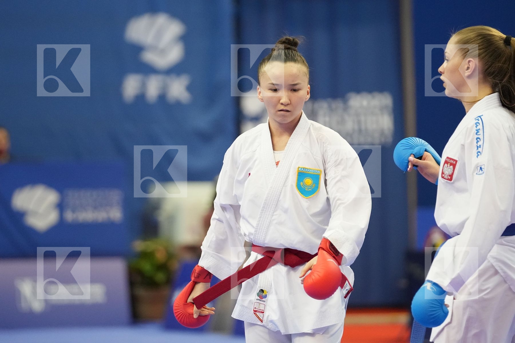 ZHANGBYRBAY MOLDIR (KAZAKHSTAN), BANASZCZYK DOROTA (POLAND) in Olympic Category - Kumite Female -55 KG - Round Robin bout