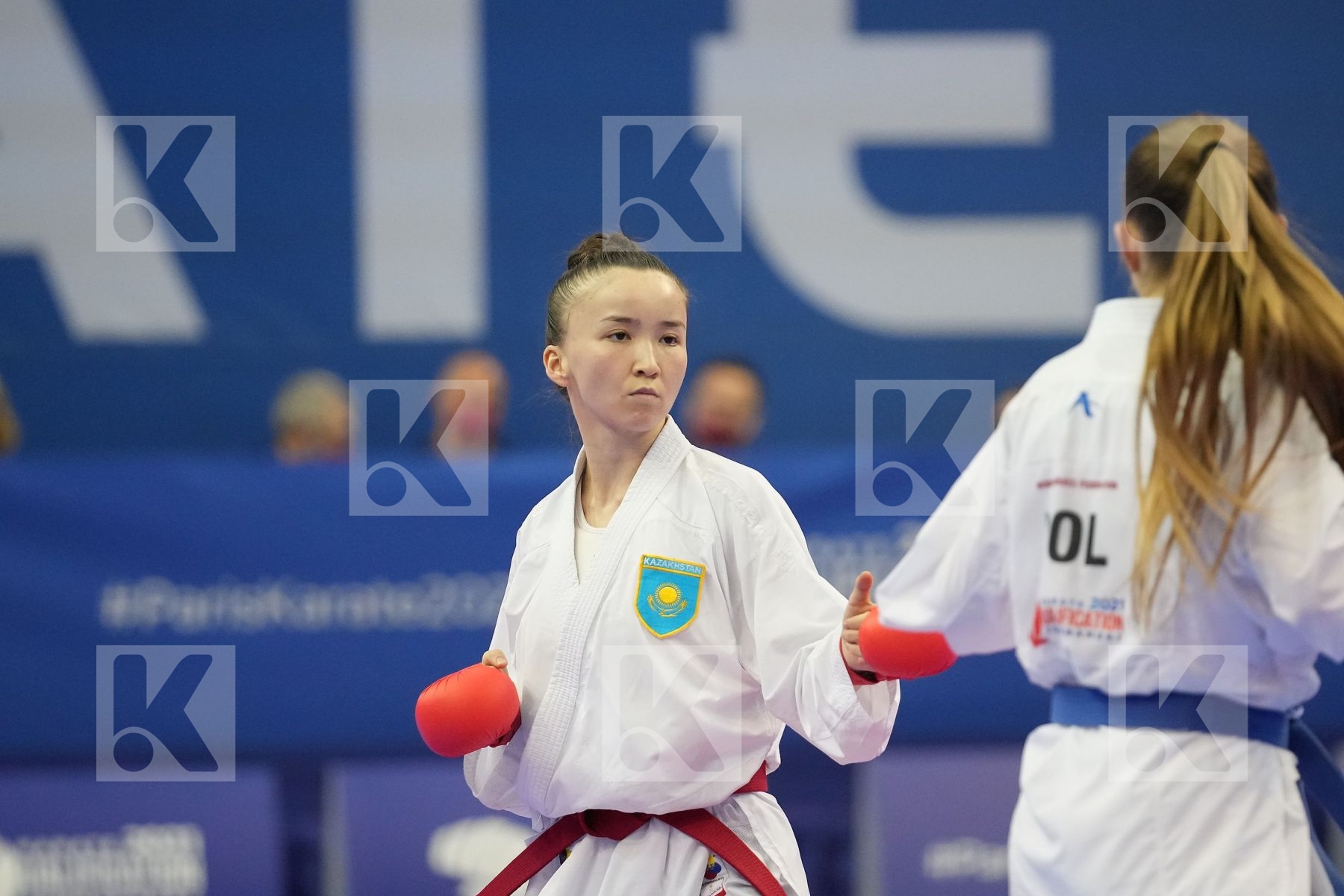 ZHANGBYRBAY MOLDIR (KAZAKHSTAN), BANASZCZYK DOROTA (POLAND) in Olympic Category - Kumite Female -55 KG - Round Robin bout
