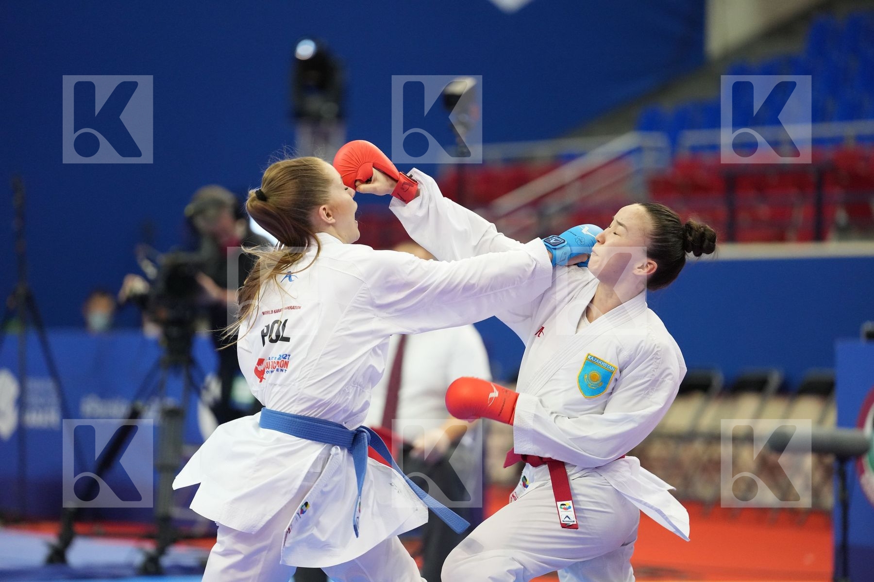 ZHANGBYRBAY MOLDIR (KAZAKHSTAN), BANASZCZYK DOROTA (POLAND) in Olympic Category - Kumite Female -55 KG - Round Robin bout
