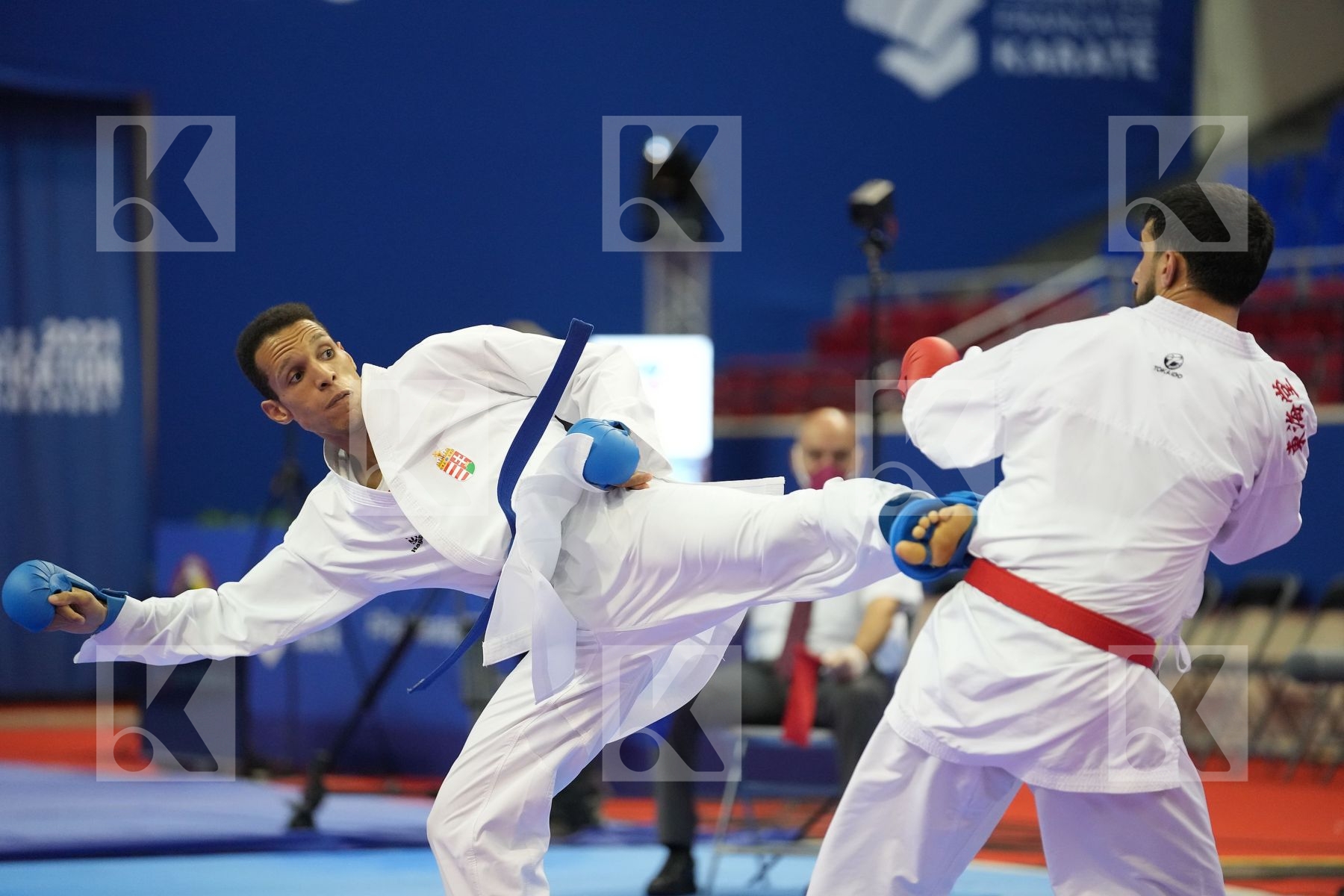 FARZALIYEV FIRDOVSI (AZERBAIJAN), TADISSI YVES MARTIAL (HUNGARY) in Olympic Category - Kumite Male -67 KG - Round Robin bout