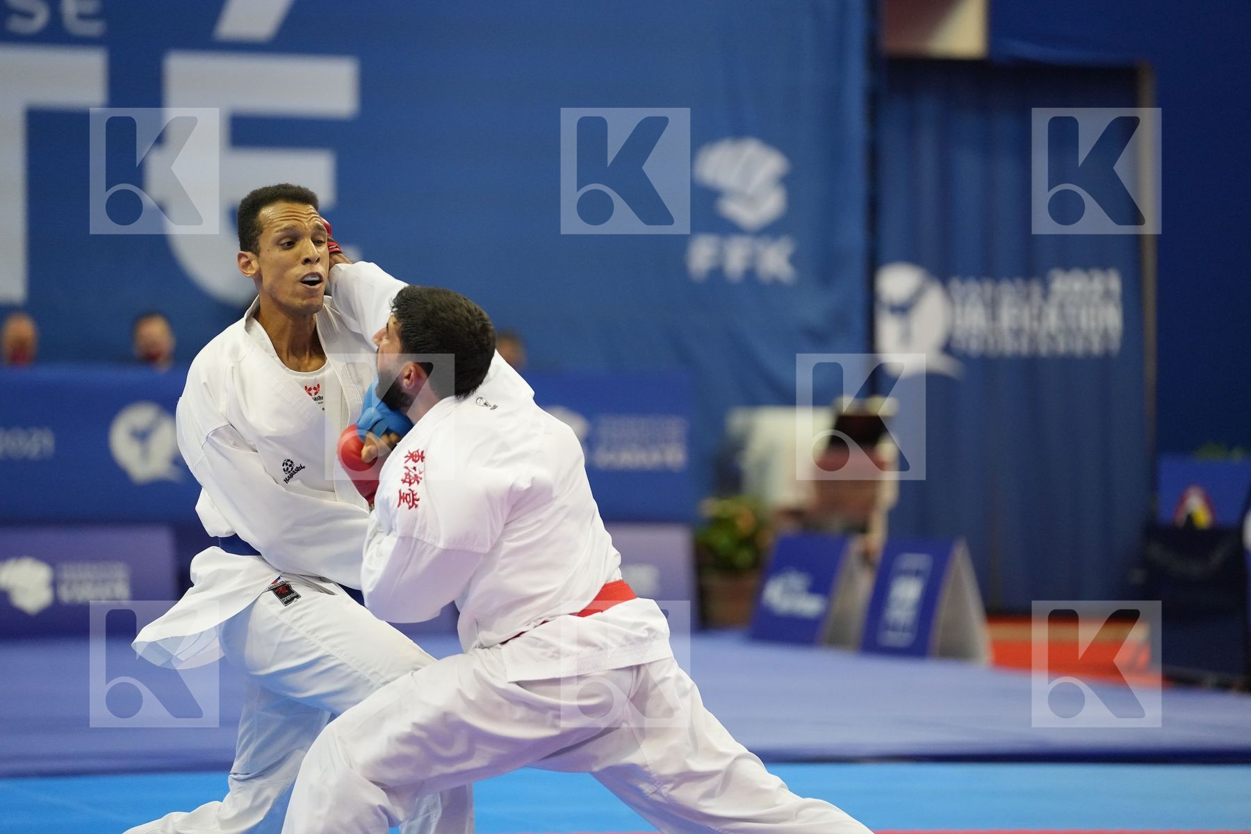 FARZALIYEV FIRDOVSI (AZERBAIJAN), TADISSI YVES MARTIAL (HUNGARY) in Olympic Category - Kumite Male -67 KG - Round Robin bout