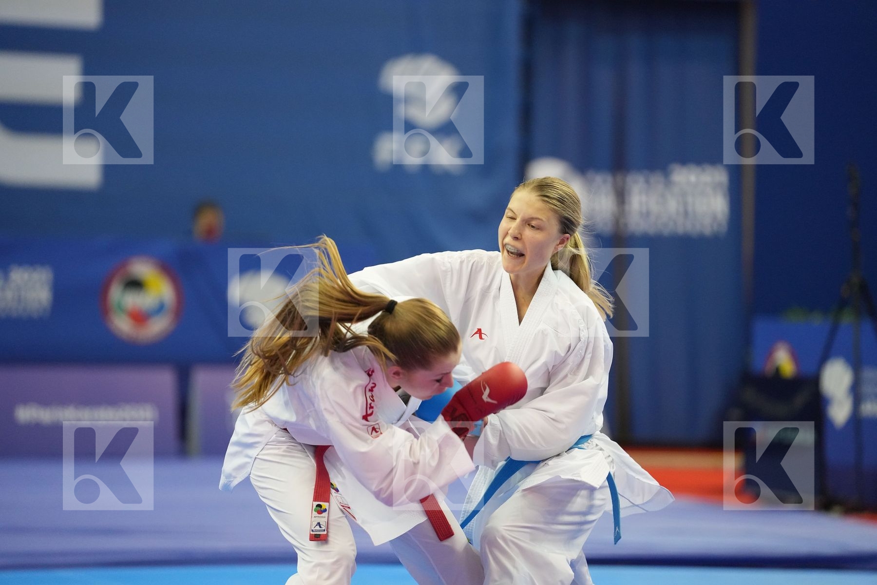 CHERNYSHEVA ANNA (RUSSIAN FEDERATION), BANASZCZYK DOROTA (POLAND) in Olympic Category - Kumite Female -55 KG - Round Robin bout
