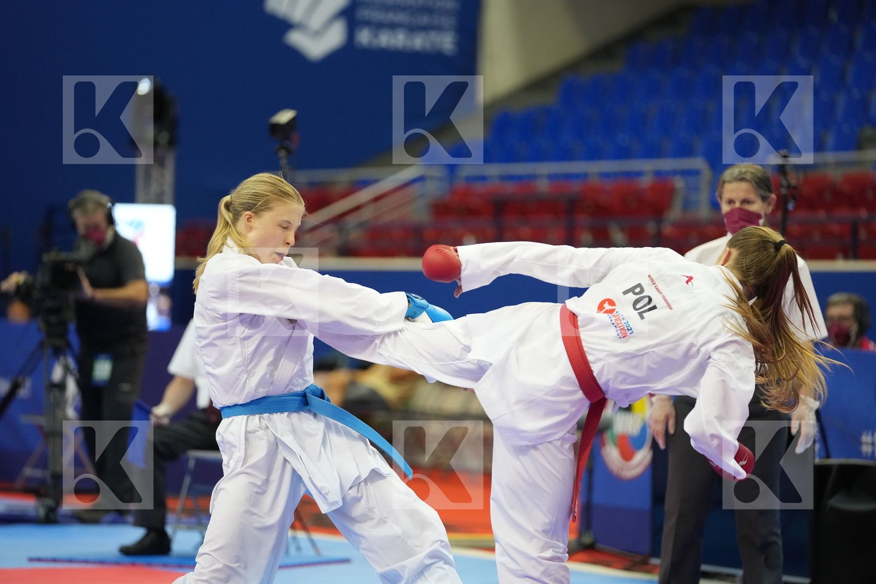 CHERNYSHEVA ANNA (RUSSIAN FEDERATION), BANASZCZYK DOROTA (POLAND) in Olympic Category - Kumite Female -55 KG - Round Robin bout