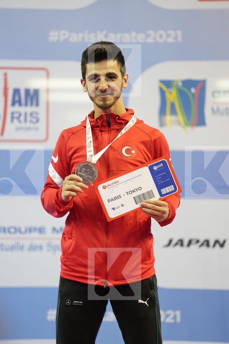 SAMDAN ERAY (TURKEY) in Olympic Category - Kumite Male -67 KG - Podium ceremony