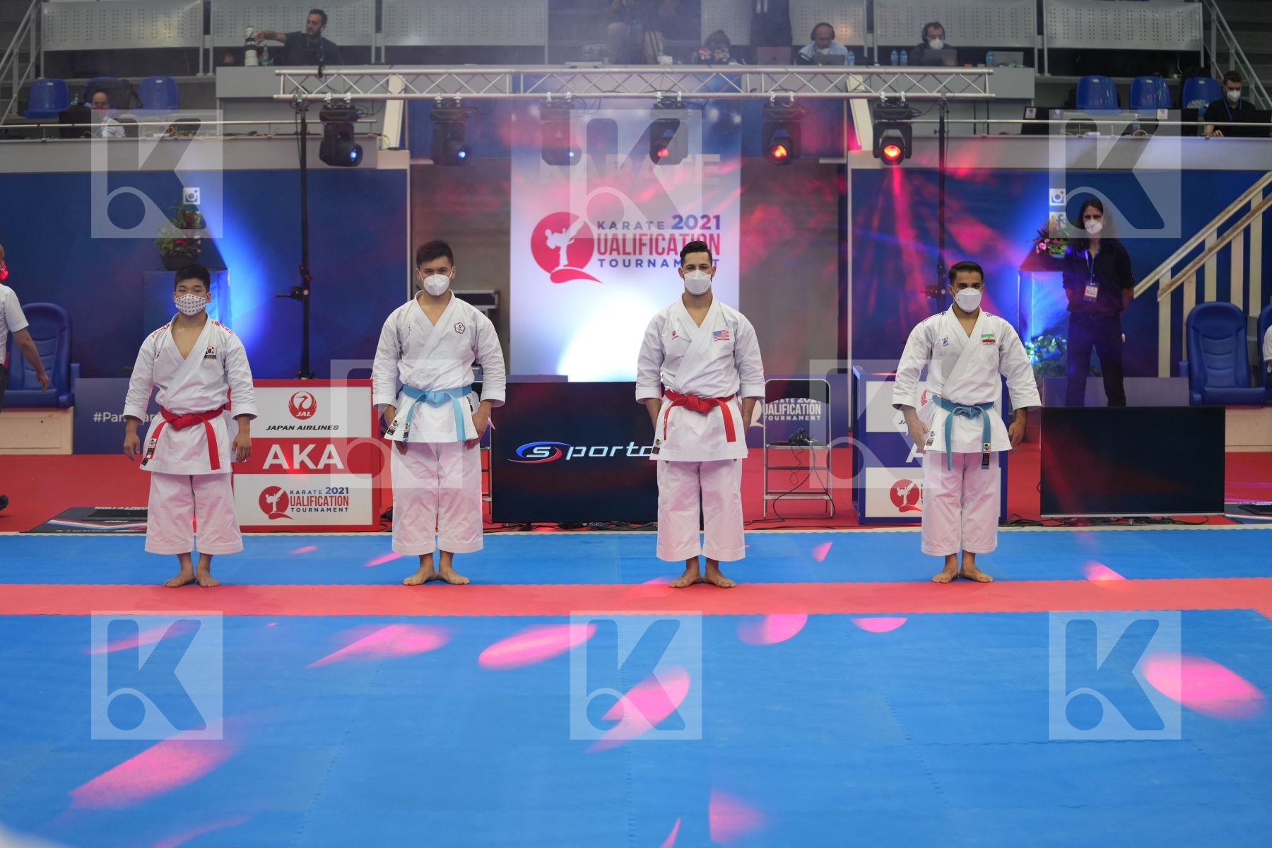 TORRES  GUTIERREZ ARIEL (UNITED STATES), WANG YI TA (CHINESE TAIPEI), PARK HEEJUN (REPUBLIC OF KOREA), SHAHRJERDI ABOLFAZL (ISLAMIC REPUBLIC OF IRAN) in Olympic Category - Kata Male - Round Robin bout