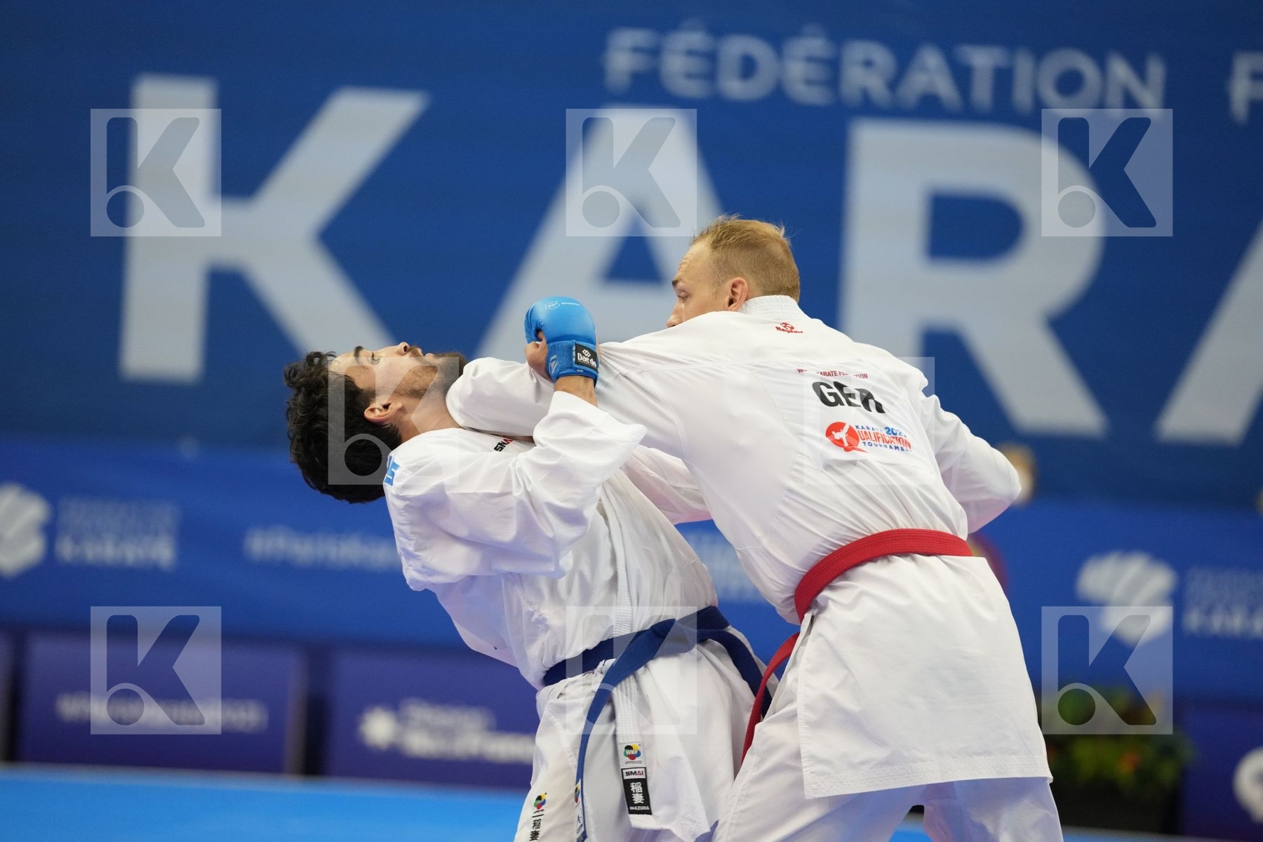 BITSCH NOAH (GERMANY), ALNAJJAR BASHAR (JORDAN) in Olympic Category - Kumite Male -75 KG - Round Robin bout