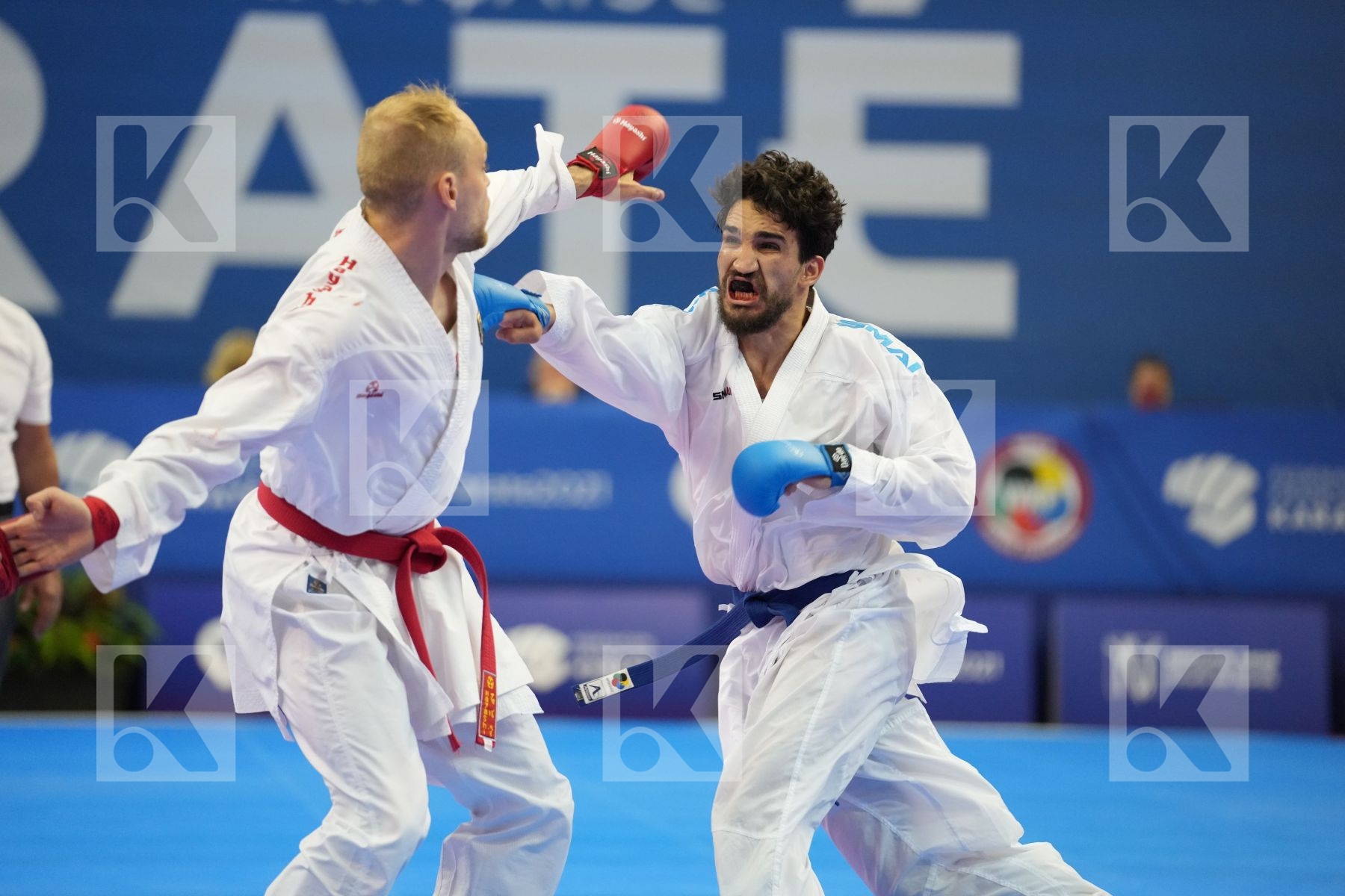 BITSCH NOAH (GERMANY), ALNAJJAR BASHAR (JORDAN) in Olympic Category - Kumite Male -75 KG - Round Robin bout