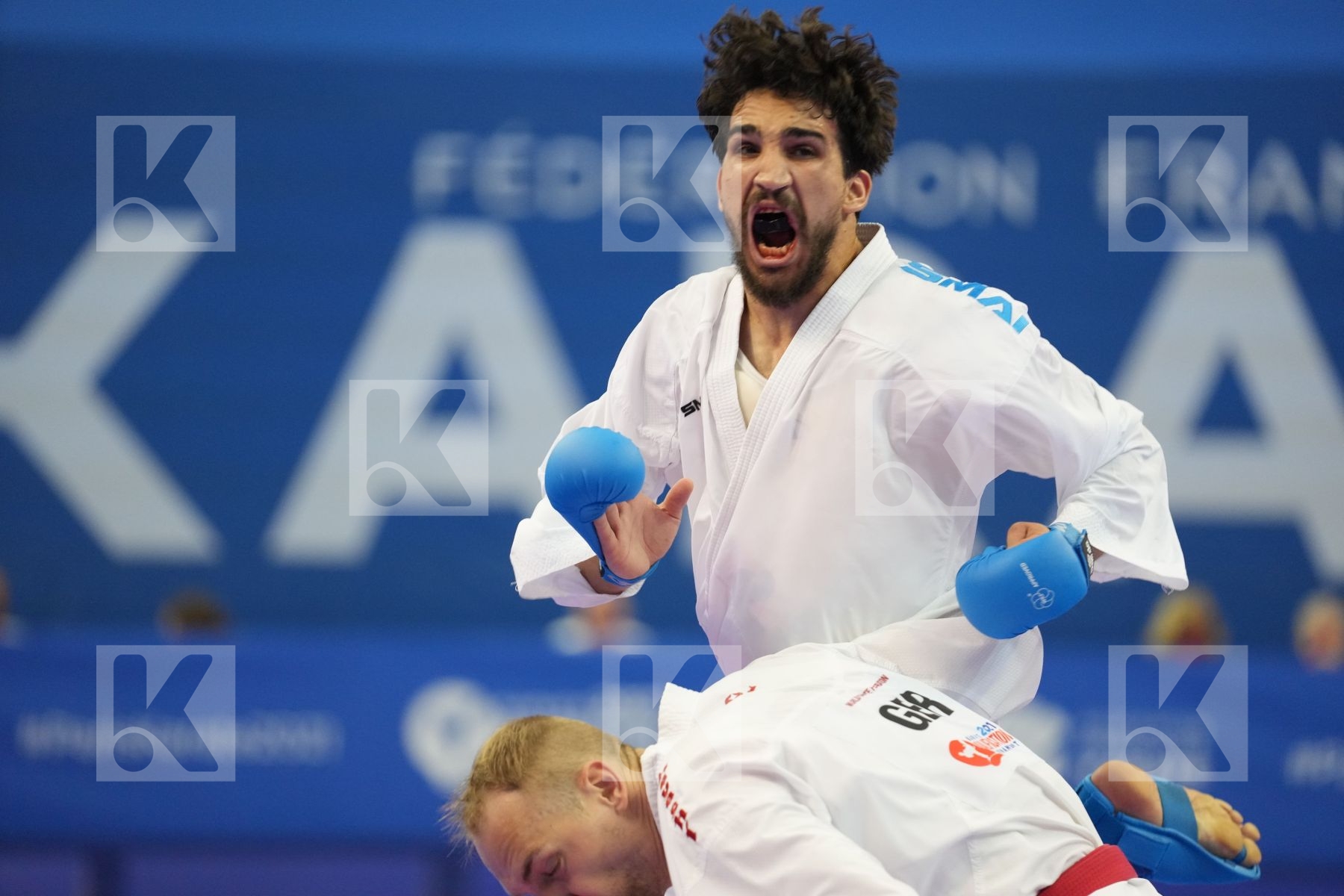 BITSCH NOAH (GERMANY), ALNAJJAR BASHAR (JORDAN) in Olympic Category - Kumite Male -75 KG - Round Robin bout