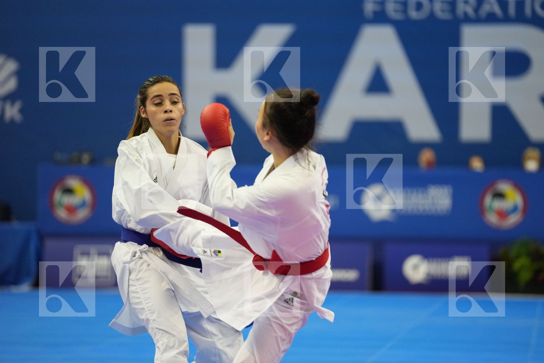 GARCES SEQUERA CLAUDYMAR (VENEZUELA), ZAKHAROVA SABINA (KAZAKHSTAN) in Olympic Category - Kumite Female -61 KG - Round Robin bout