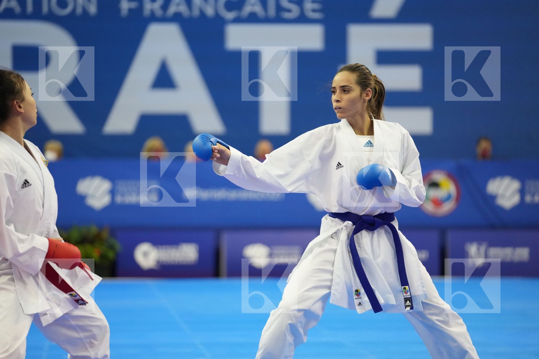 GARCES SEQUERA CLAUDYMAR (VENEZUELA), ZAKHAROVA SABINA (KAZAKHSTAN) in Olympic Category - Kumite Female -61 KG - Round Robin bout