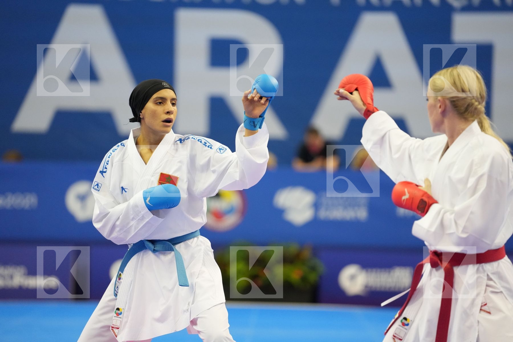 SADINI BTISSAM (MOROCCO), SEROGINA ANITA (UKRAINE) in Olympic Category - Kumite Female -61 KG - Round Robin bout