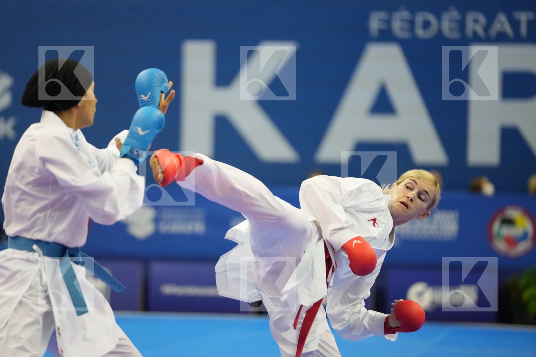 SADINI BTISSAM (MOROCCO), SEROGINA ANITA (UKRAINE) in Olympic Category - Kumite Female -61 KG - Round Robin bout