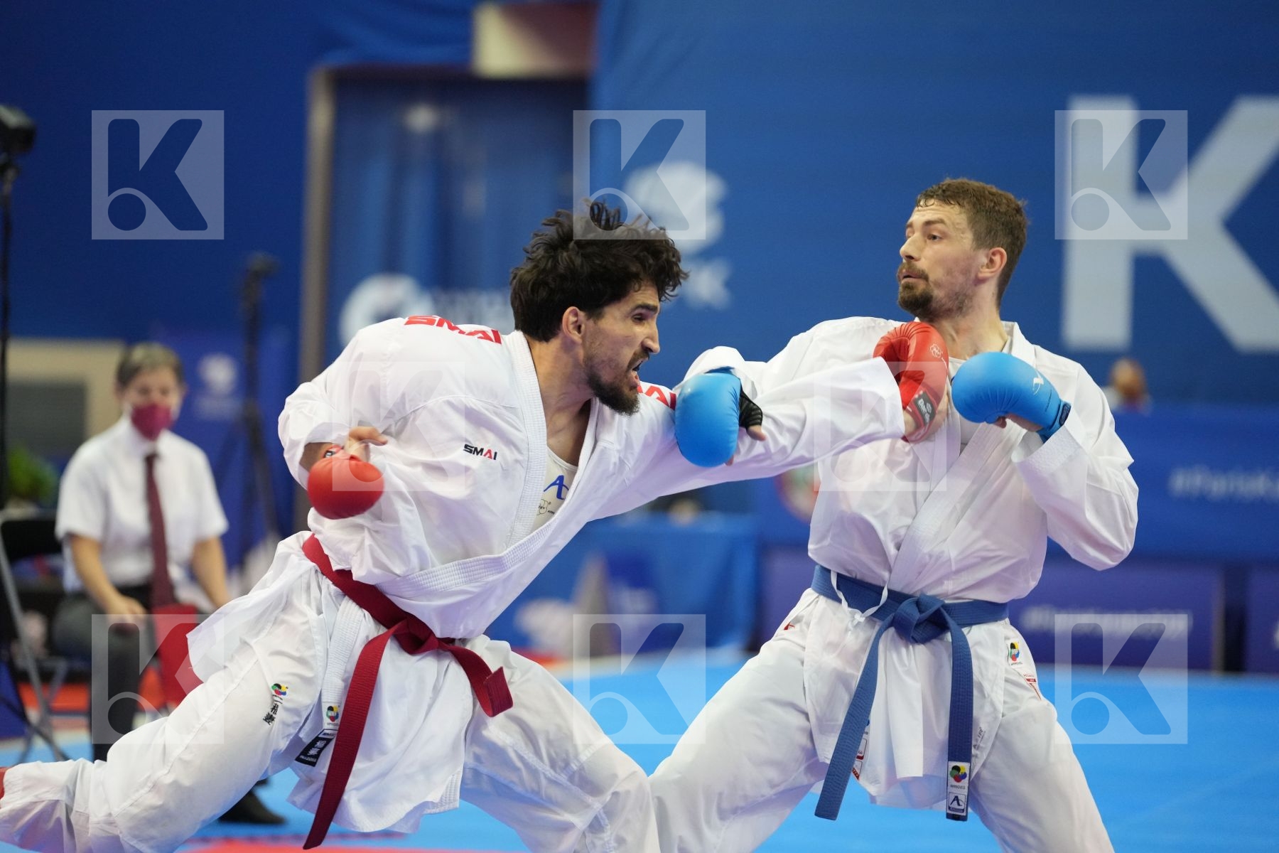 HARSPATAKI KAROLY GABOR (HUNGARY), ALNAJJAR BASHAR (JORDAN) in Olympic Category - Kumite Male -75 KG - Round Robin bout