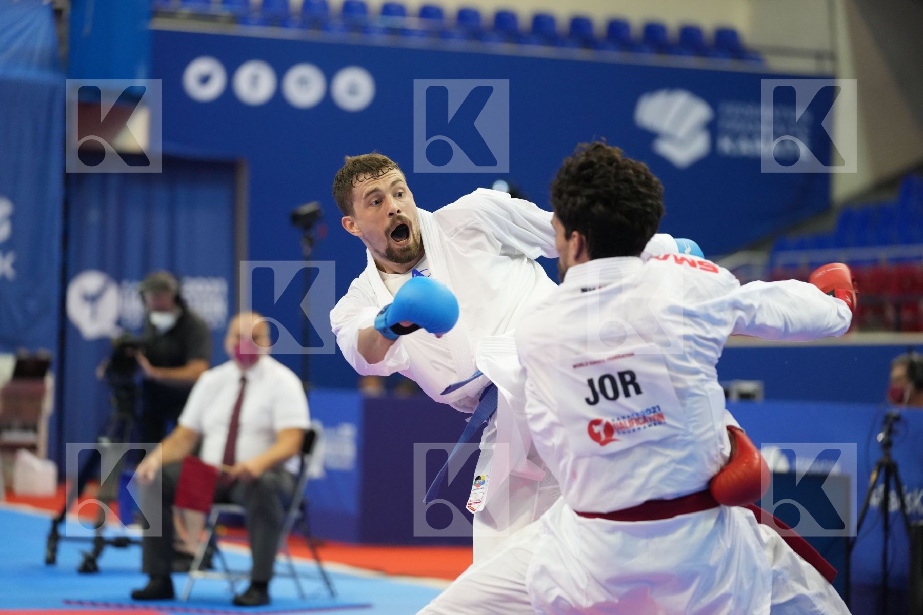 HARSPATAKI KAROLY GABOR (HUNGARY), ALNAJJAR BASHAR (JORDAN) in Olympic Category - Kumite Male -75 KG - Round Robin bout