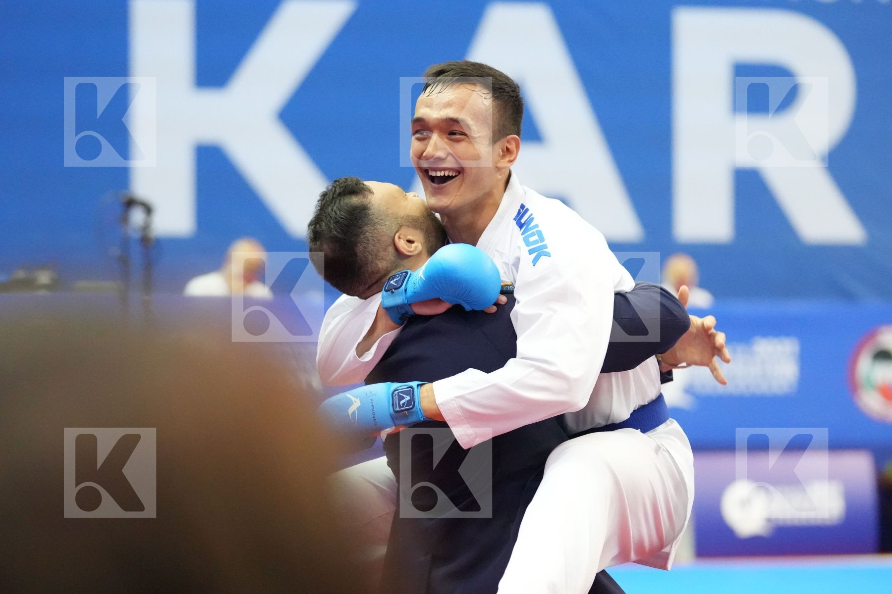 AZHIKANOV NURKANAT (KAZAKHSTAN) in Olympic Category - Kumite Male -75 KG - Round Robin bout