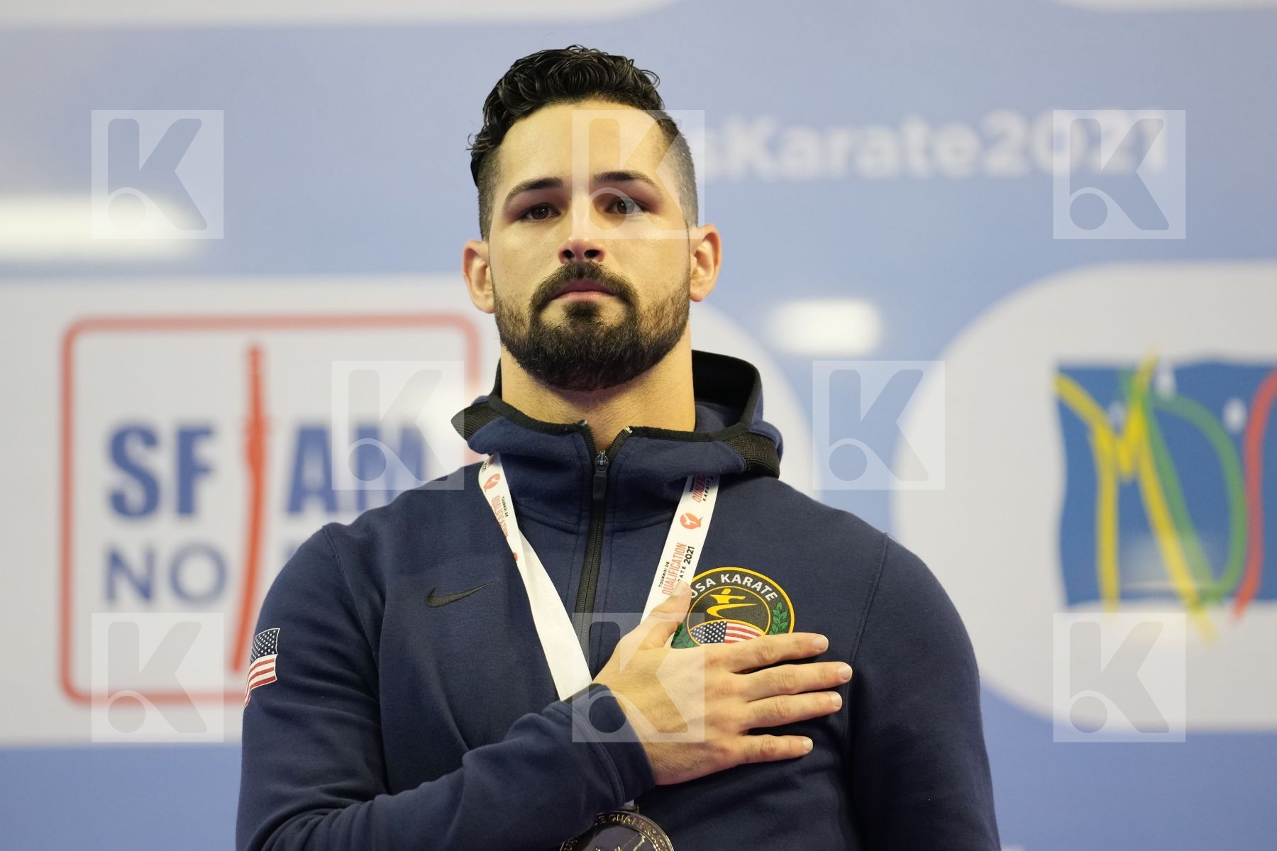 TORRES  GUTIERREZ ARIEL (UNITED STATES) in Olympic Category - Kata Male - Podium Ceremony