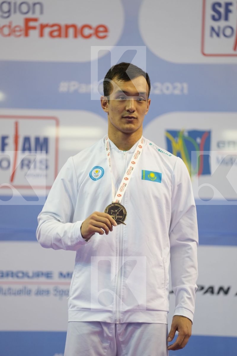AZHIKANOV NURKANAT (KAZAKHSTAN) in Olympic Category - Kumite Male -75 KG - Round Robin bout