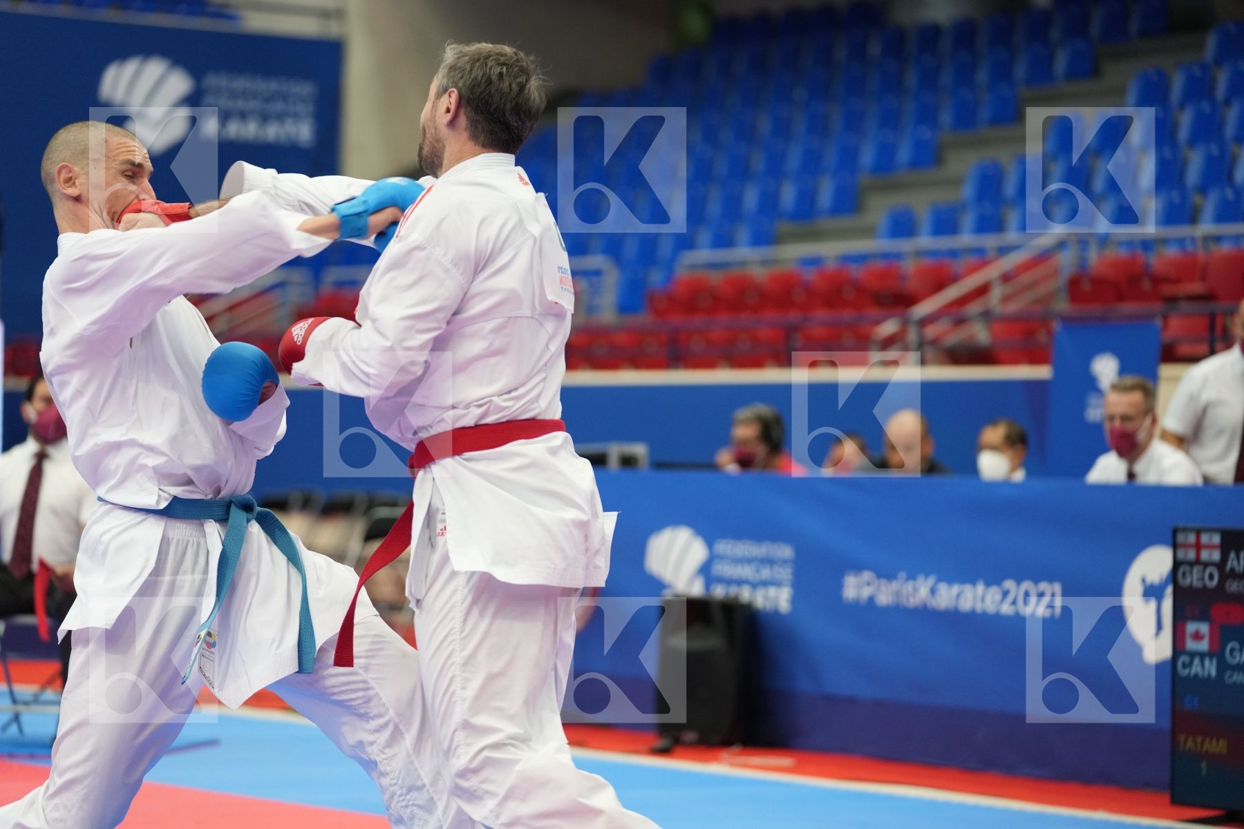 ARKANIA GOGITA (GEORGIA), GAYSINSKY DANIEL (CANADA) in Olympic Category - Kumite Male 75+ KG - Round Robin bout