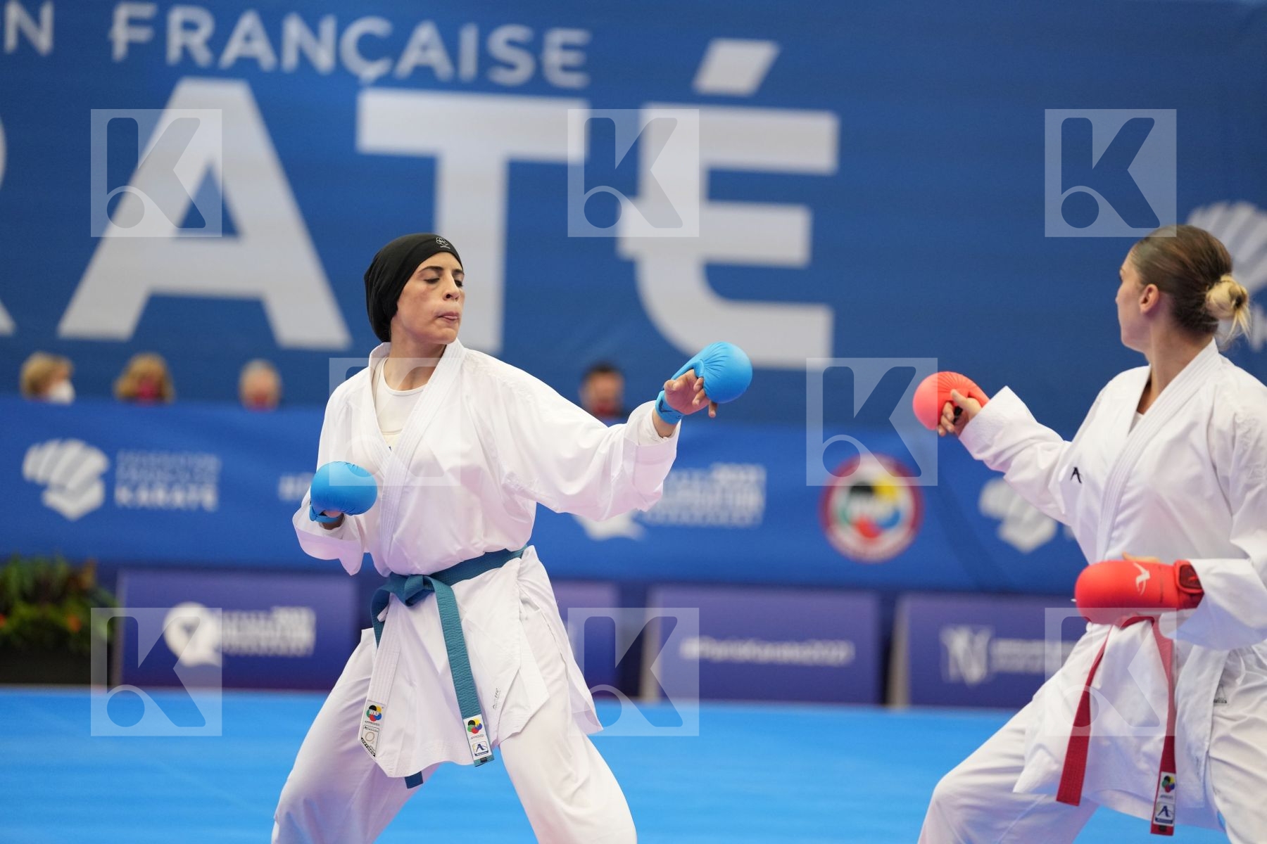 ABDELAZIZ FERYAL (EGYPT), BRATIC MELISSA (CANADA) in Olympic Category - Kumite Female 61+ KG - Round Robin bout