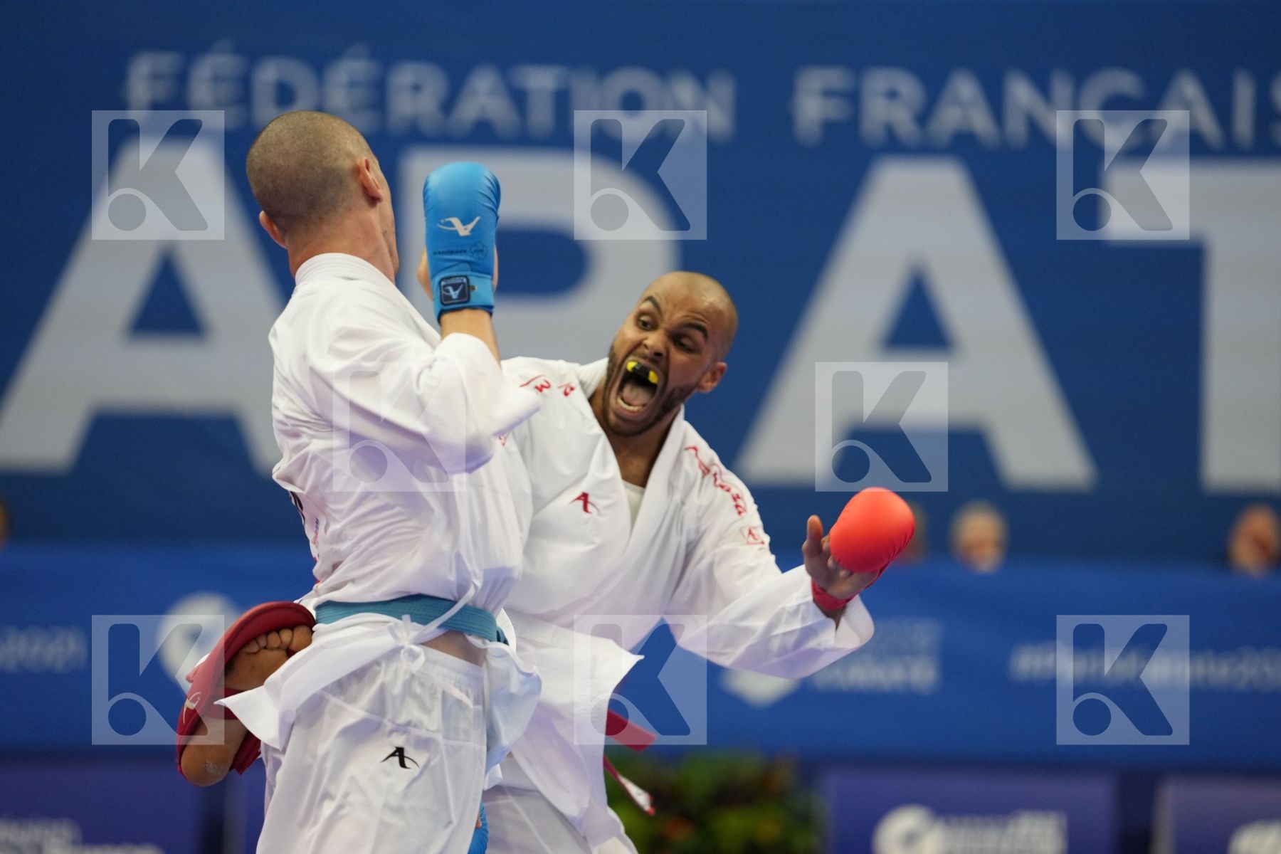 GAYSINSKY DANIEL (CANADA), LARDY TYRON-DARNELL (NETHERLANDS) in Olympic Category - Kumite Male 75+ KG - Round Robin bout