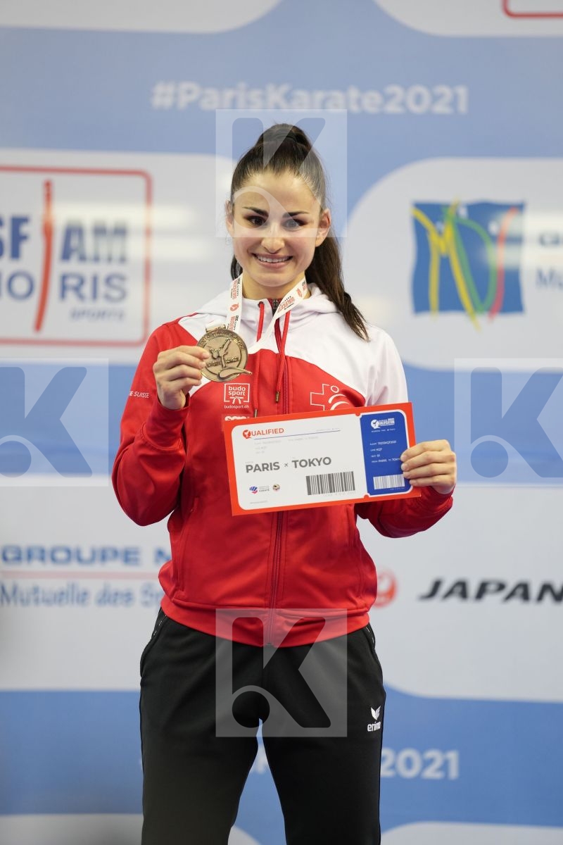 QUIRICI ELENA (SWITZERLAND) in Olympic Category - Kumite Female 61+ KG - podium ceremony