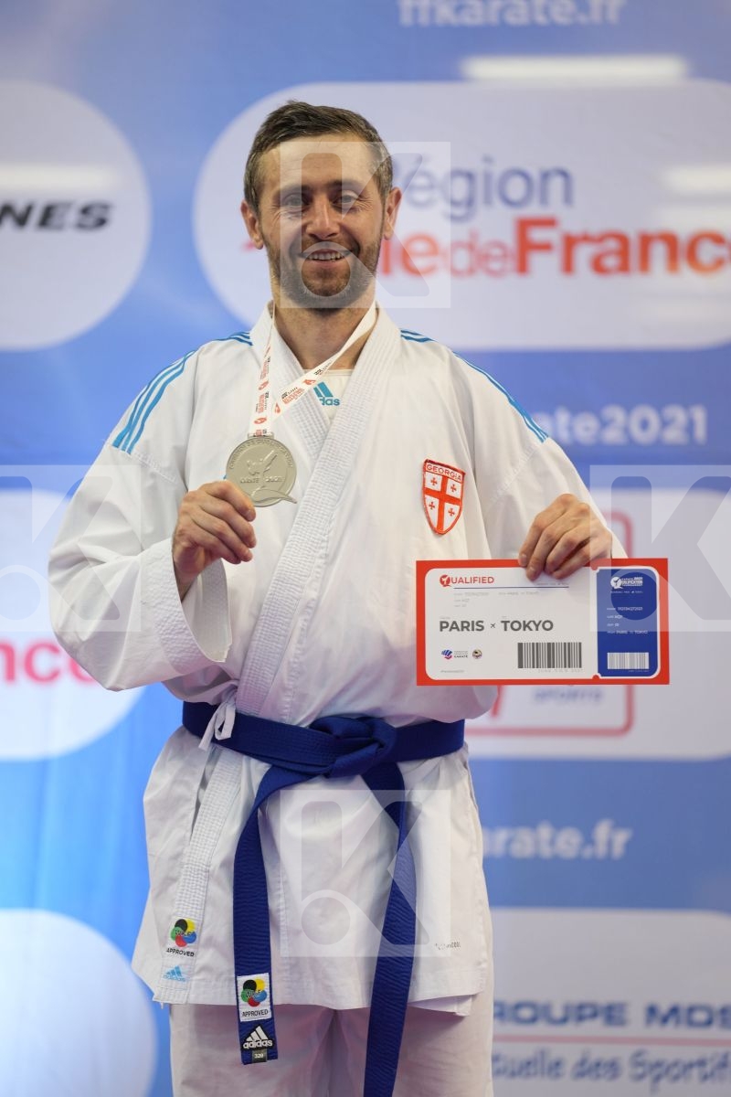 ARKANIA GOGITA (GEORGIA) in Olympic Category - Kumite Male 75+ KG - Podium Ceremony