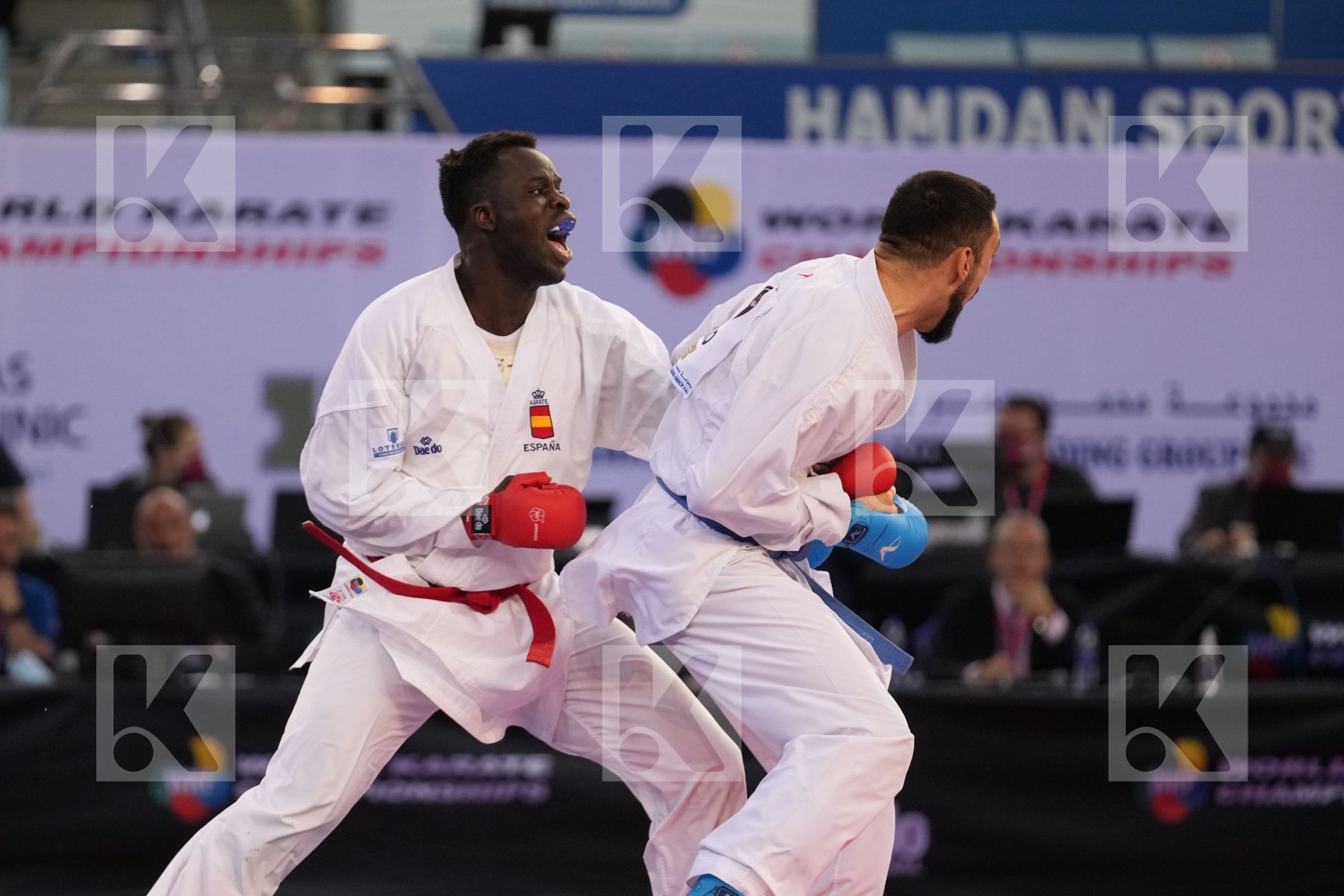 SECK SAKHO BABACAR (SPAIN) vs KVESIC ANDJELO (CROATIA) in Male Kumite 84+ Kg - bronze bout