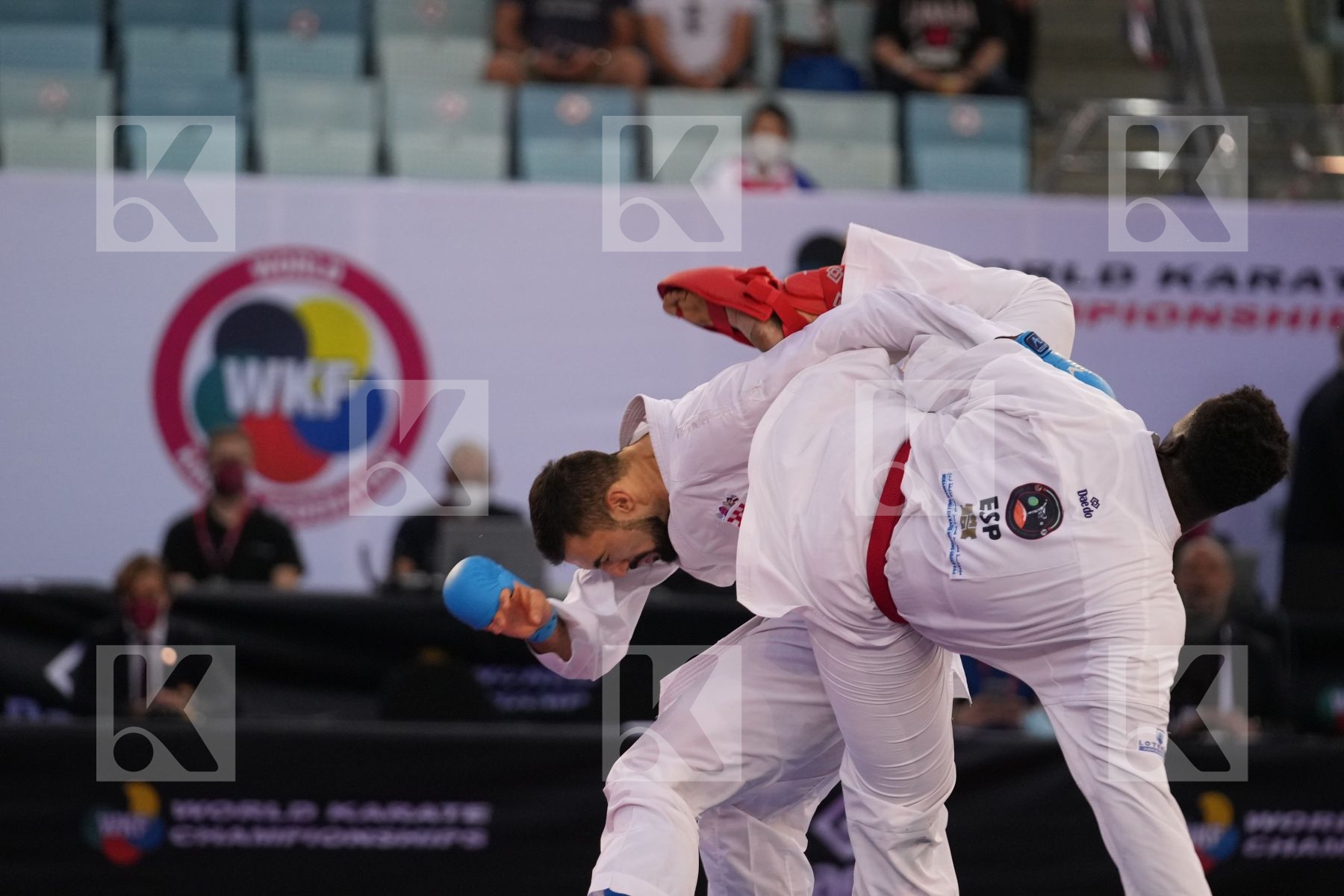 SECK SAKHO BABACAR (SPAIN) vs KVESIC ANDJELO (CROATIA) in Male Kumite 84+ Kg - bronze bout