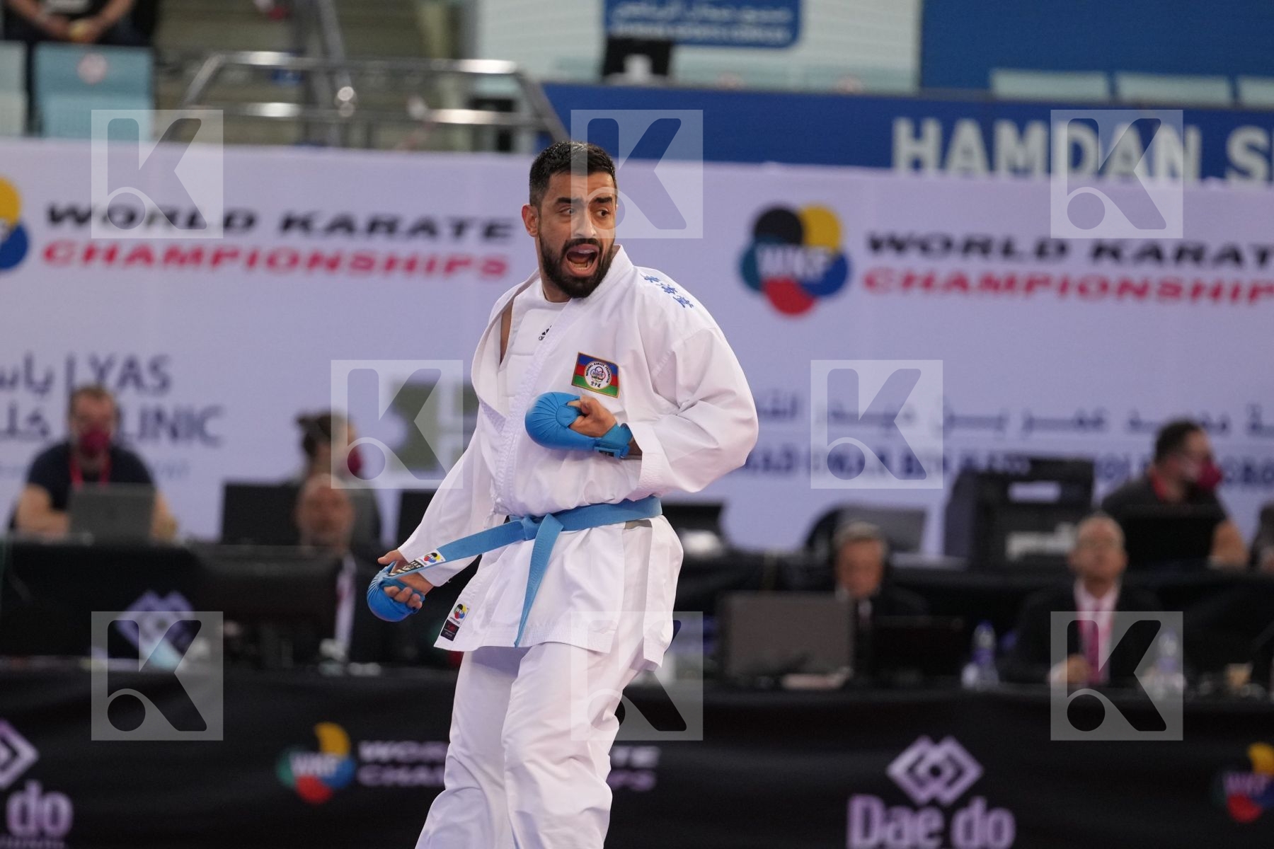 ROJAS RODRIGO (CHILE) vs GURBANLI ASIMAN (AZERBAIJAN) in Male Kumite 84+ Kg - bronze bout