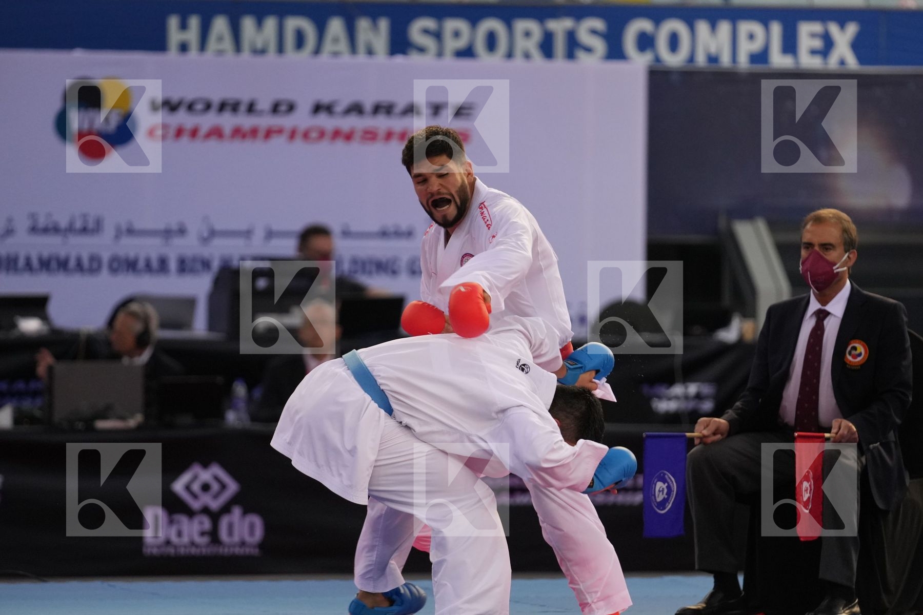 ROJAS RODRIGO (CHILE) vs GURBANLI ASIMAN (AZERBAIJAN) in Male Kumite 84+ Kg - bronze bout