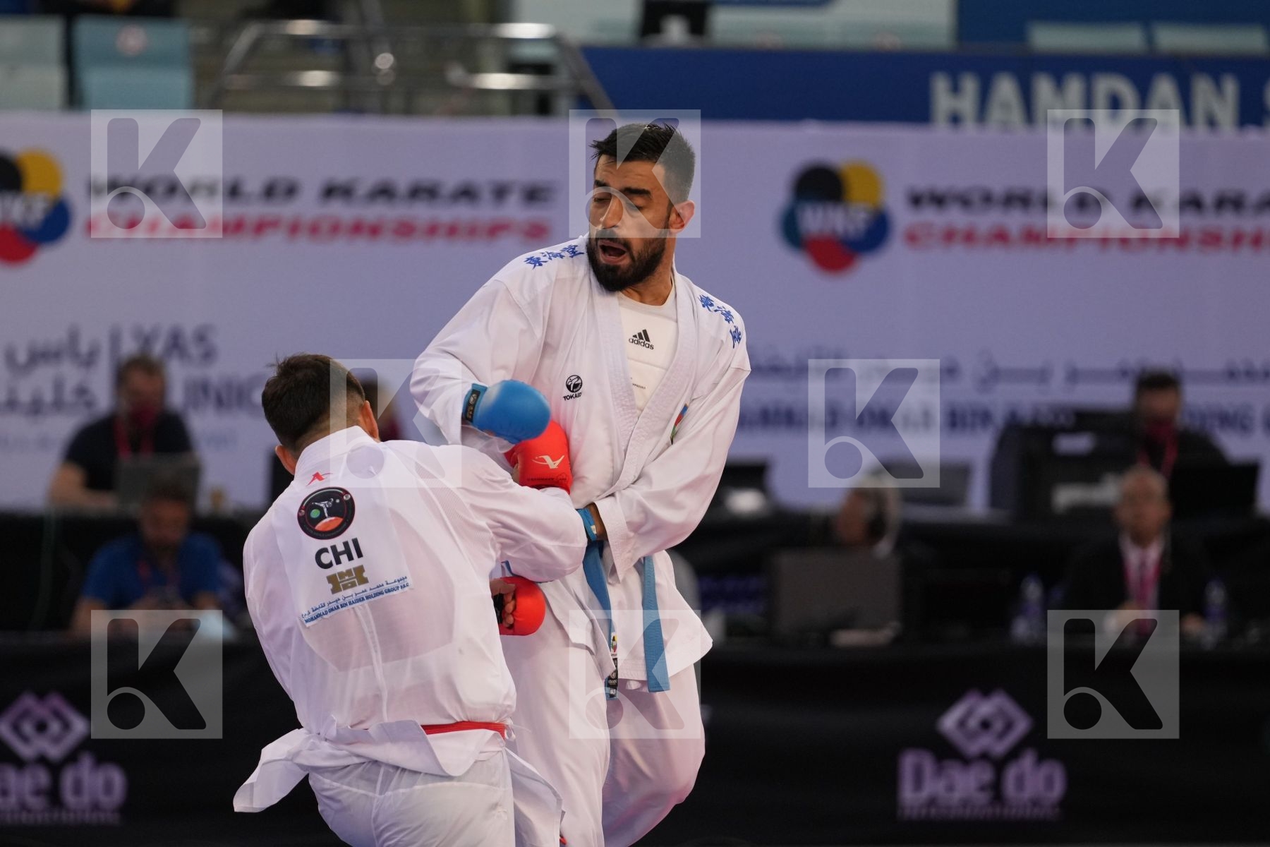 ROJAS RODRIGO (CHILE) vs GURBANLI ASIMAN (AZERBAIJAN) in Male Kumite 84+ Kg - bronze bout
