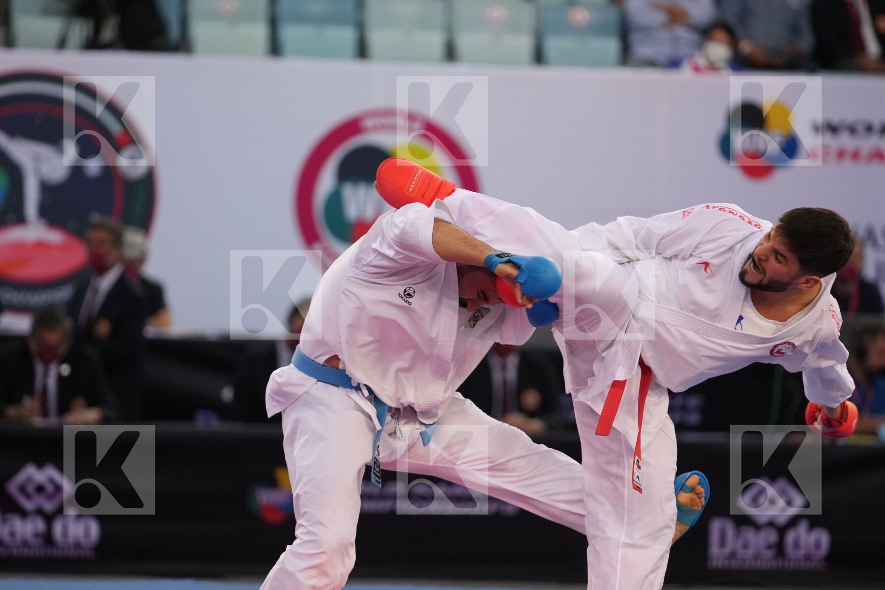 ROJAS RODRIGO (CHILE) vs GURBANLI ASIMAN (AZERBAIJAN) in Male Kumite 84+ Kg - bronze bout