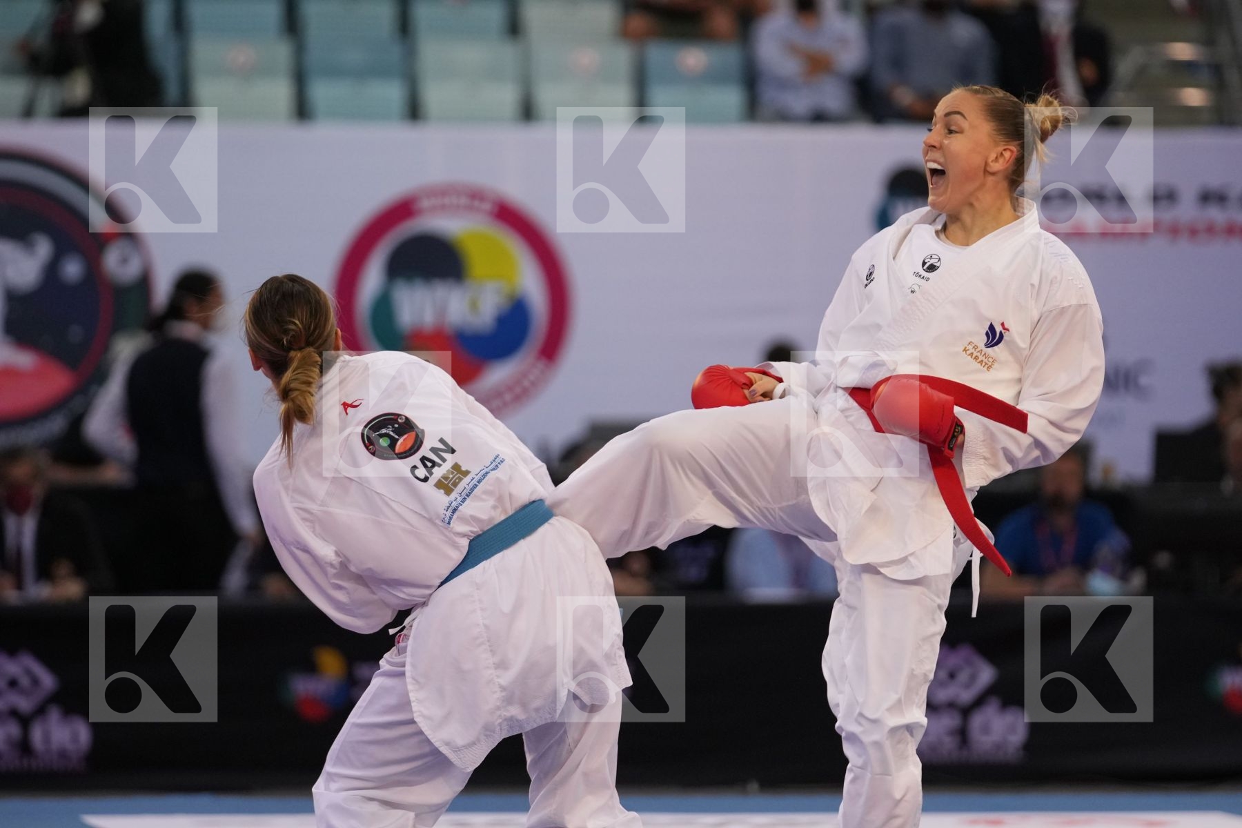 AGIER ALIZEE (FRANCE) vs BRATIC MELISSA (CANADA) in Female Kumite -68 Kg - bronze bout