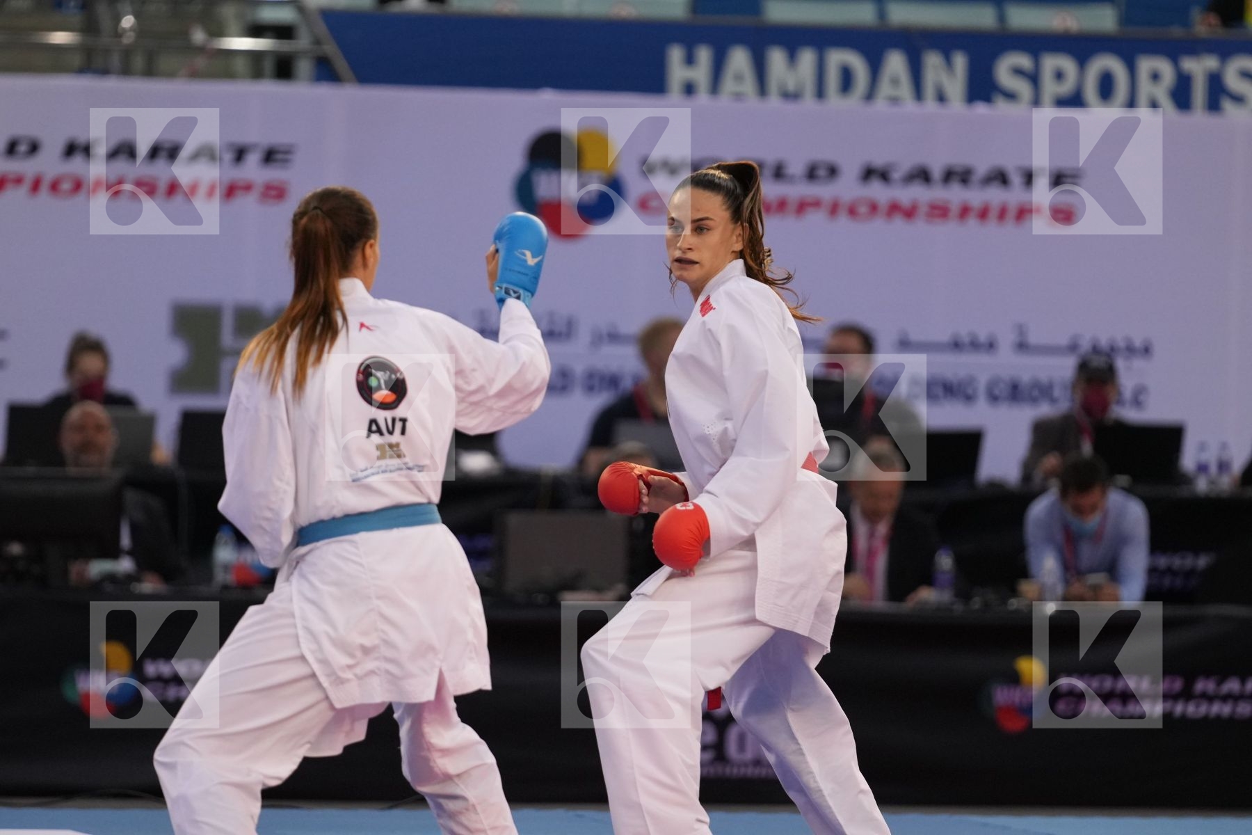 MELNYK HALYNA (UKRAINE) vs BUCHINGER ALISA (AUSTRIA) in Female Kumite -68 Kg - bronze bout