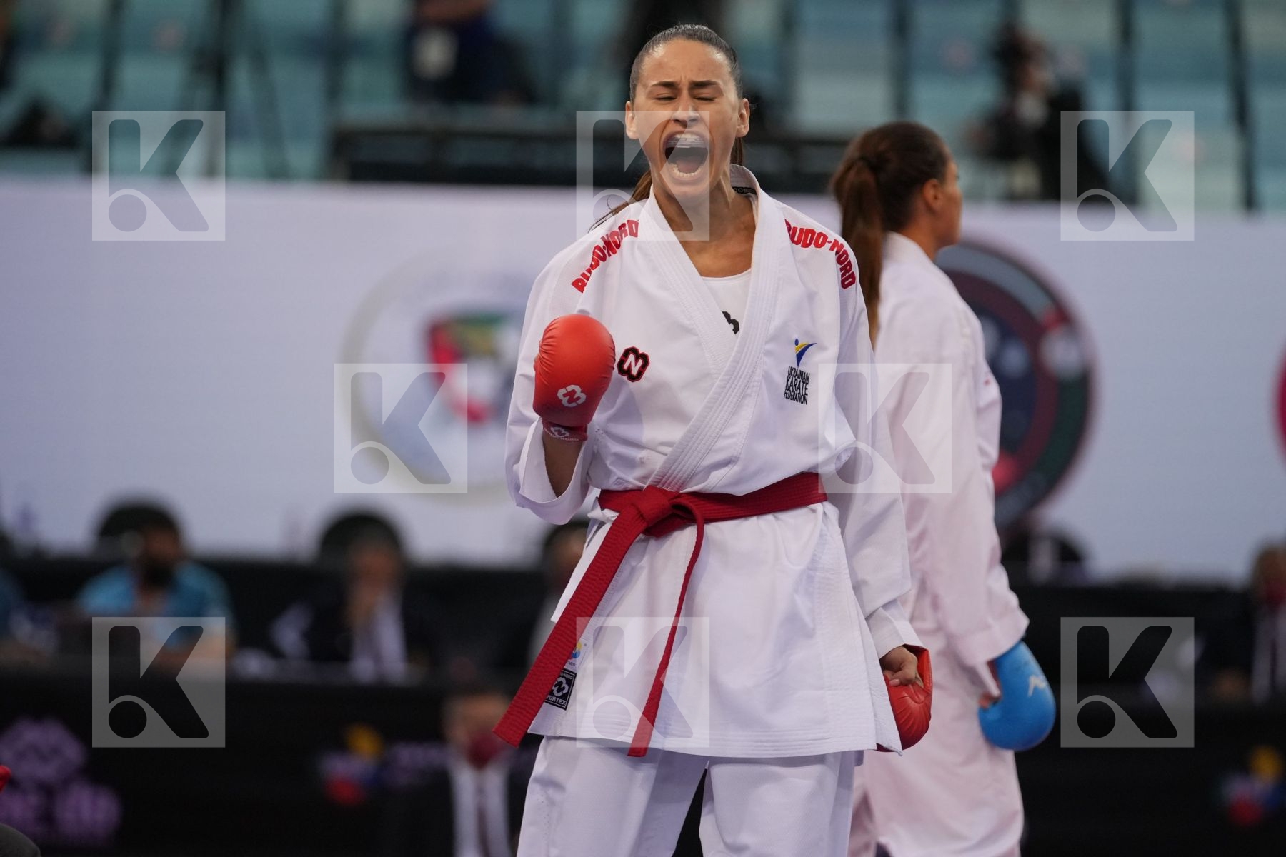 MELNYK HALYNA (UKRAINE) vs BUCHINGER ALISA (AUSTRIA) in Female Kumite -68 Kg - bronze bout