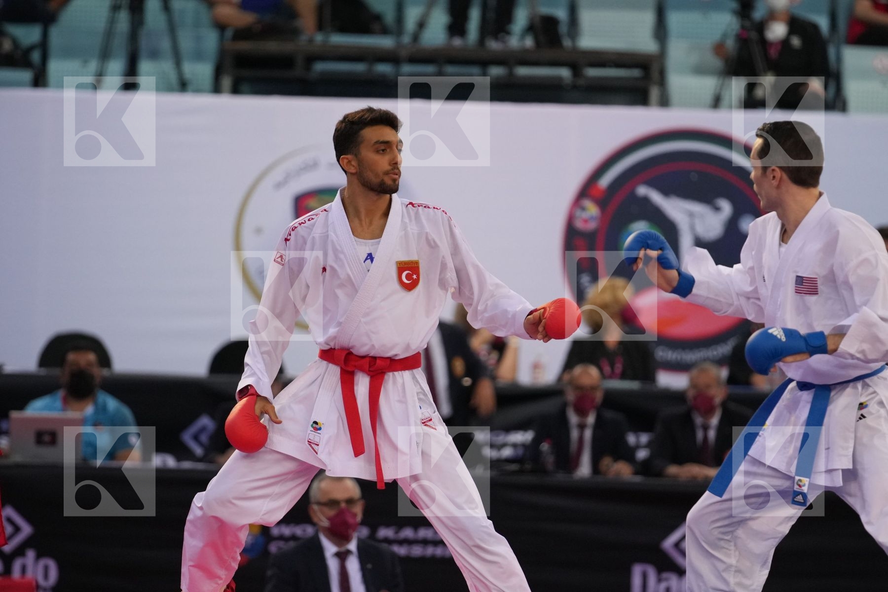 AKKURT EREN (TURKEY) vs SCOTT THOMAS (UNITED STATES) in Male Kumite -75 Kg - bronze bout