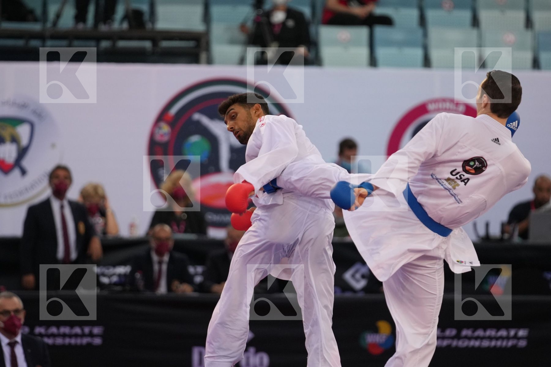 AKKURT EREN (TURKEY) vs SCOTT THOMAS (UNITED STATES) in Male Kumite -75 Kg - bronze bout