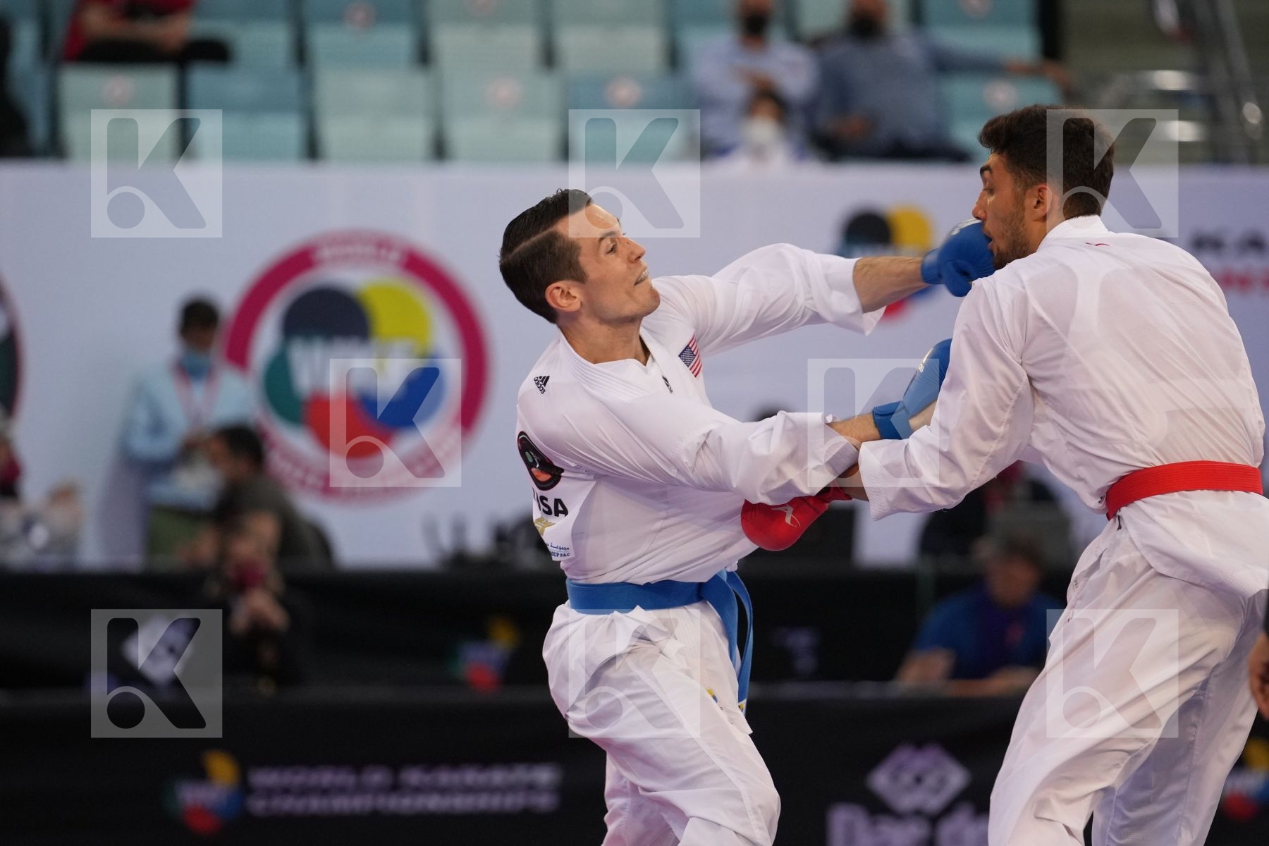AKKURT EREN (TURKEY) vs SCOTT THOMAS (UNITED STATES) in Male Kumite -75 Kg - bronze bout