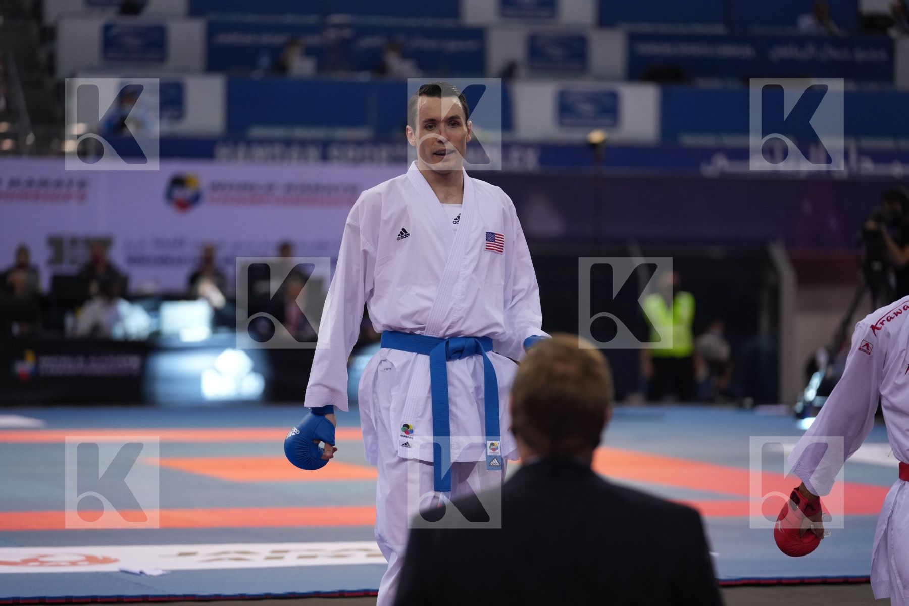 AKKURT EREN (TURKEY) vs SCOTT THOMAS (UNITED STATES) in Male Kumite -75 Kg - bronze bout