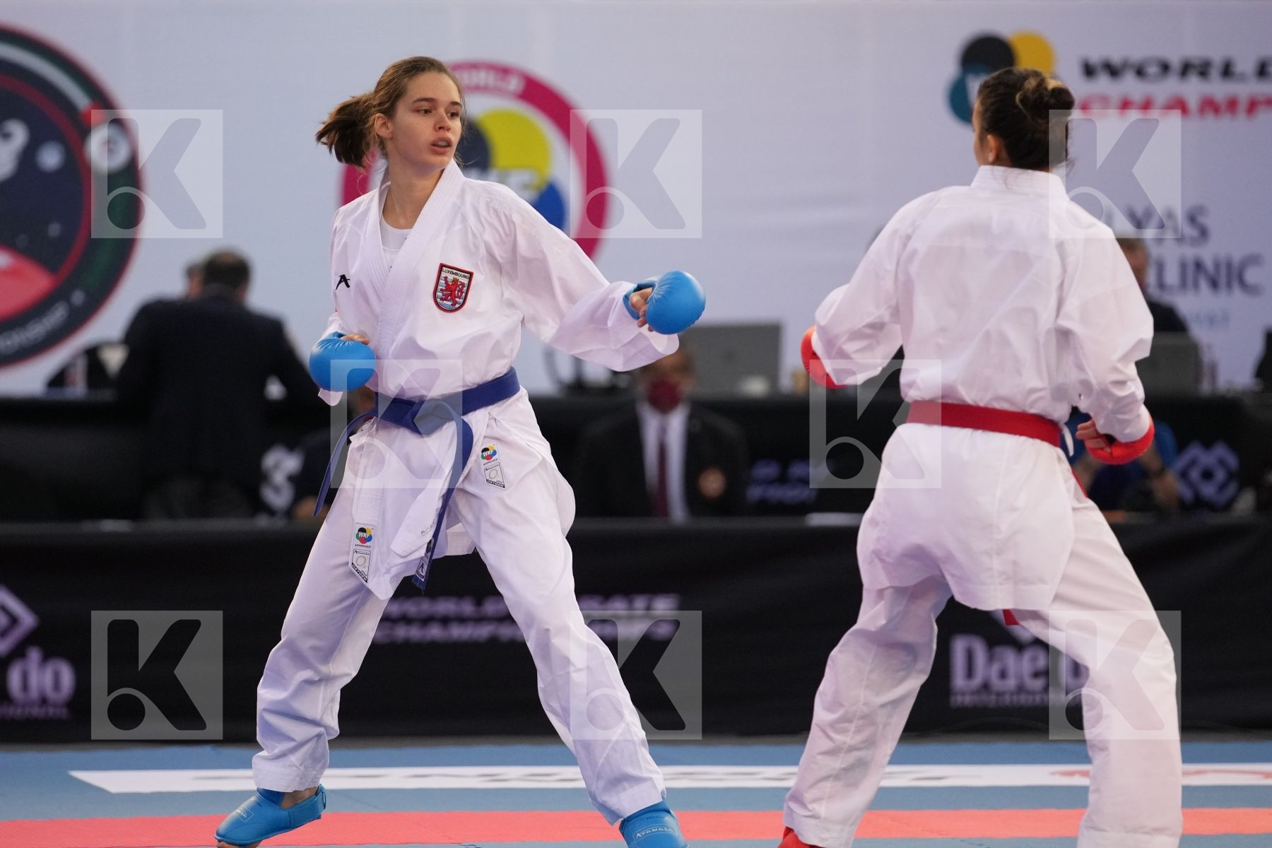 GORANOVA IVET (BULGARIA) vs WARLING JENNIFER (LUXEMBOURG) in Female Kumite -55 Kg - bronze bout