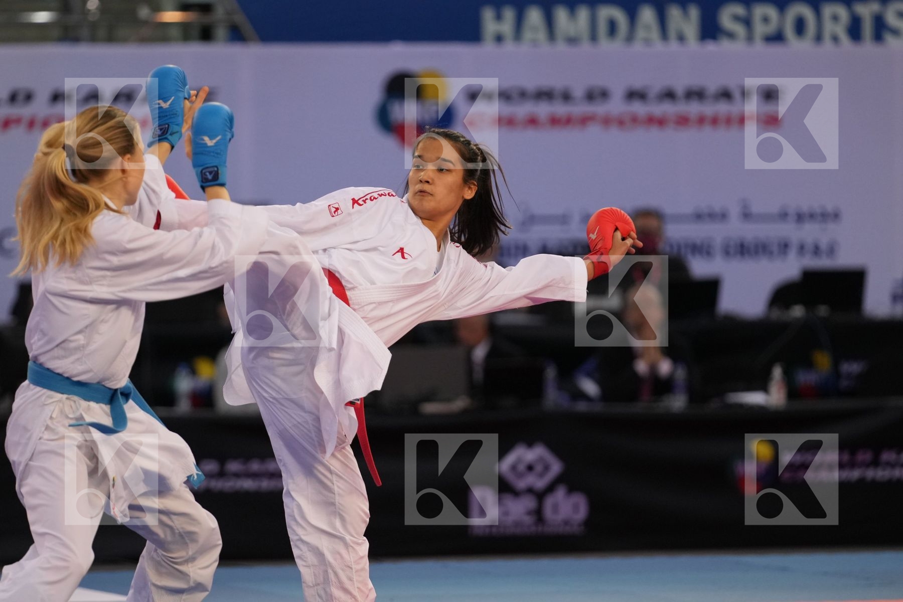 RAKHIMOVA SEVINCH (UZBEKISTAN) vs CHERNYSHEVA ANNA (RUSSIA) in Female Kumite -55 Kg - bronze bout