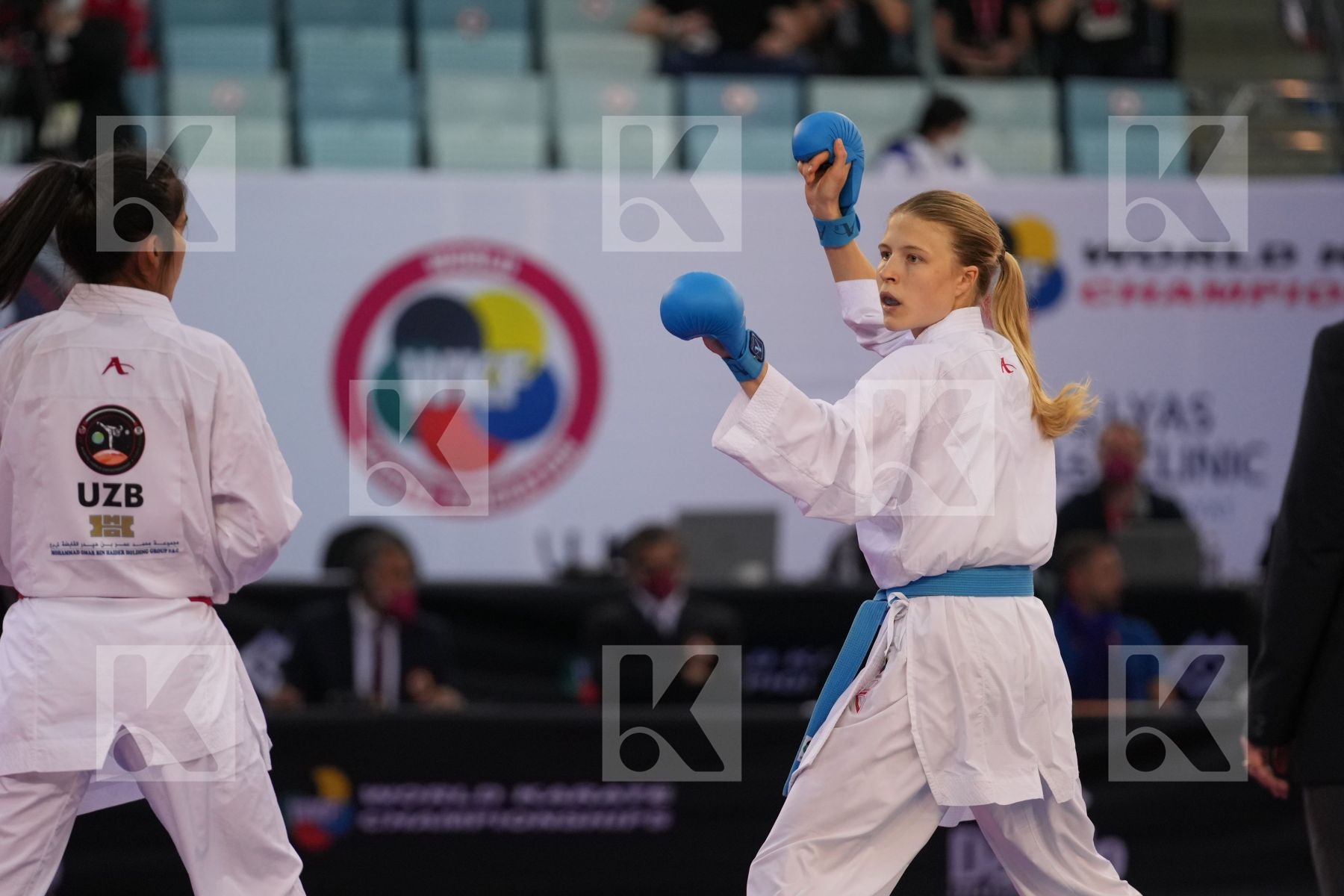 RAKHIMOVA SEVINCH (UZBEKISTAN) vs CHERNYSHEVA ANNA (RUSSIA) in Female Kumite -55 Kg - bronze bout