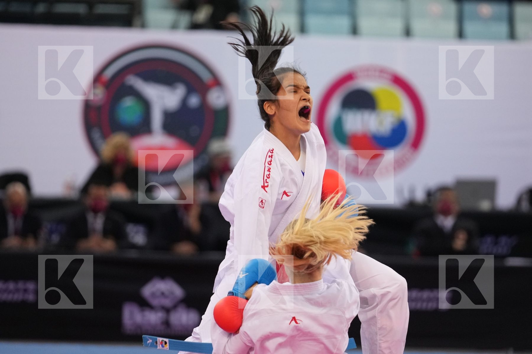 RAKHIMOVA SEVINCH (UZBEKISTAN) vs CHERNYSHEVA ANNA (RUSSIA) in Female Kumite -55 Kg - bronze bout