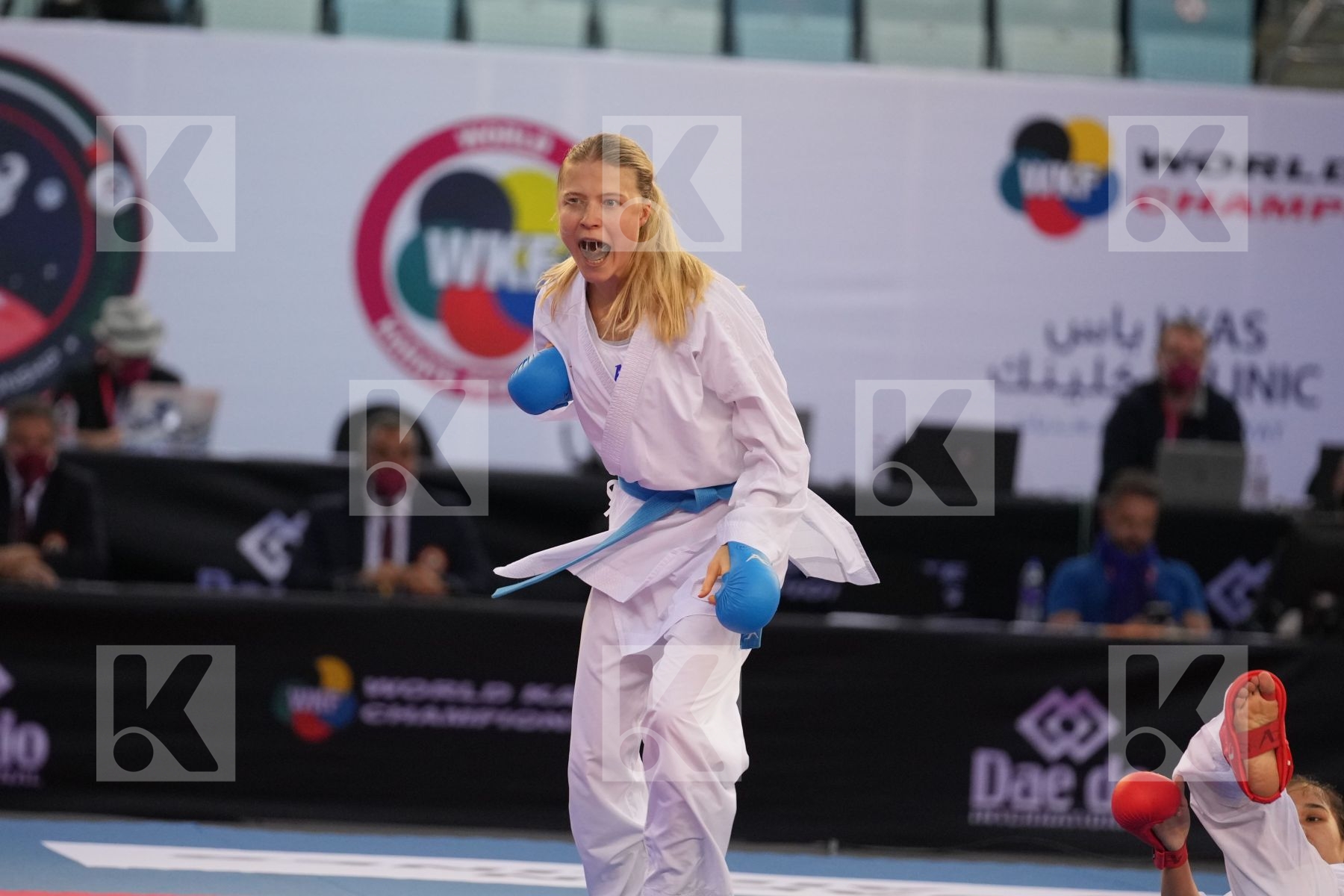 RAKHIMOVA SEVINCH (UZBEKISTAN) vs CHERNYSHEVA ANNA (RUSSIA) in Female Kumite -55 Kg - bronze bout