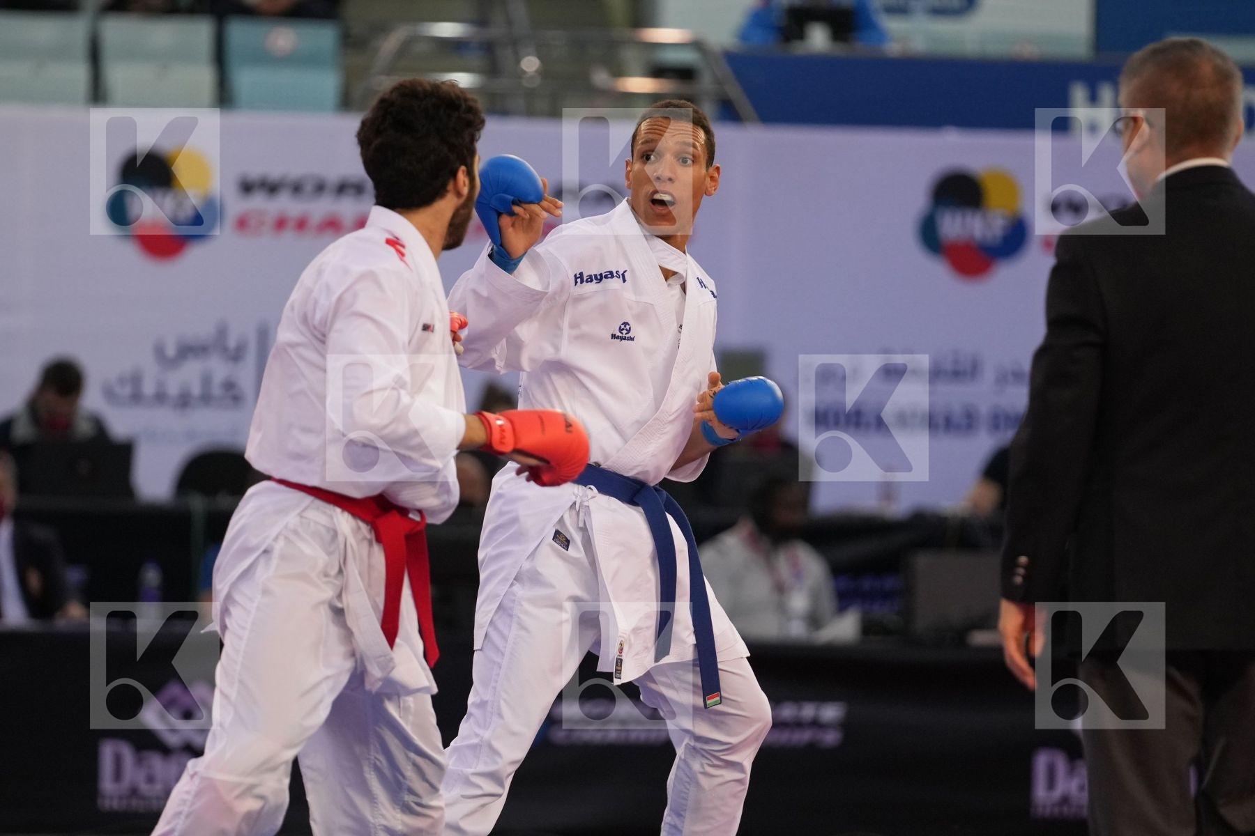 ELSAWY ALI (EGYPT) vs TADISSI YVES MARTIAL (HUNGARY) in Male Kumite -67 Kg - bronze bout