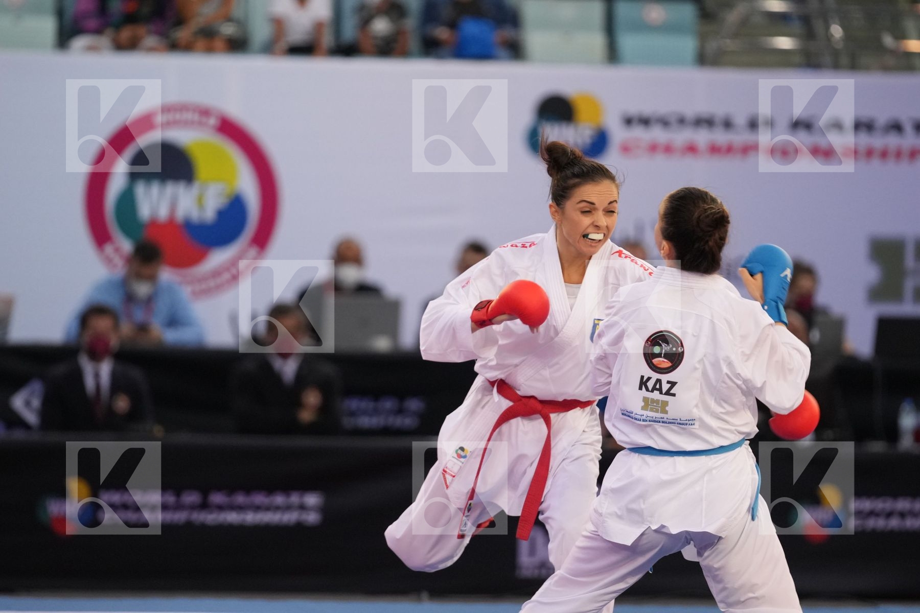 KRYVA KATERYNA (UKRAINE) vs ZHANGBYRBAY MOLDIR (KAZAKHSTAN) in Female Kumite -50 Kg - bronze bout