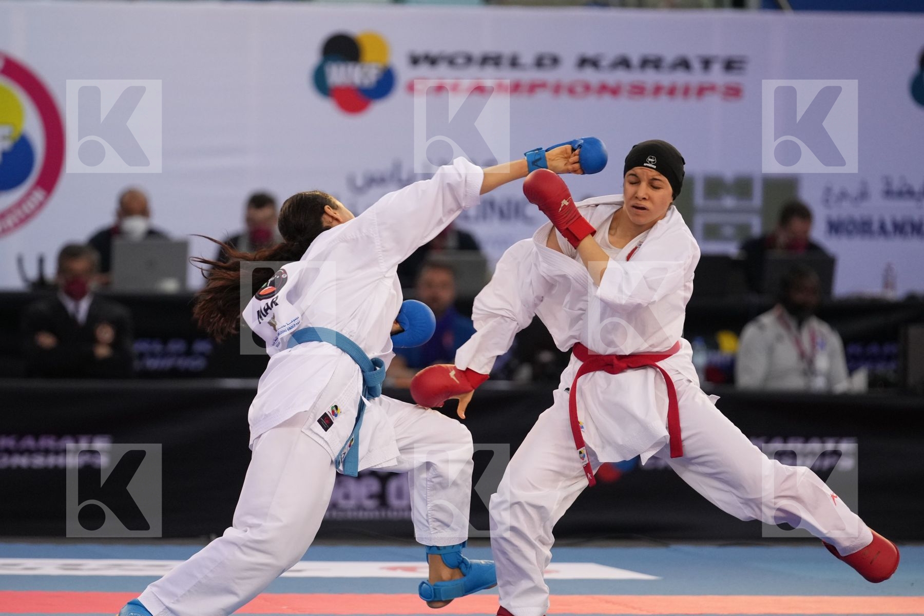 ELHAYTI CHAIMAE (MOROCCO) vs ELGEWILY YASMIN NASR (EGYPT) in Female Kumite -50 Kg - bronze bout