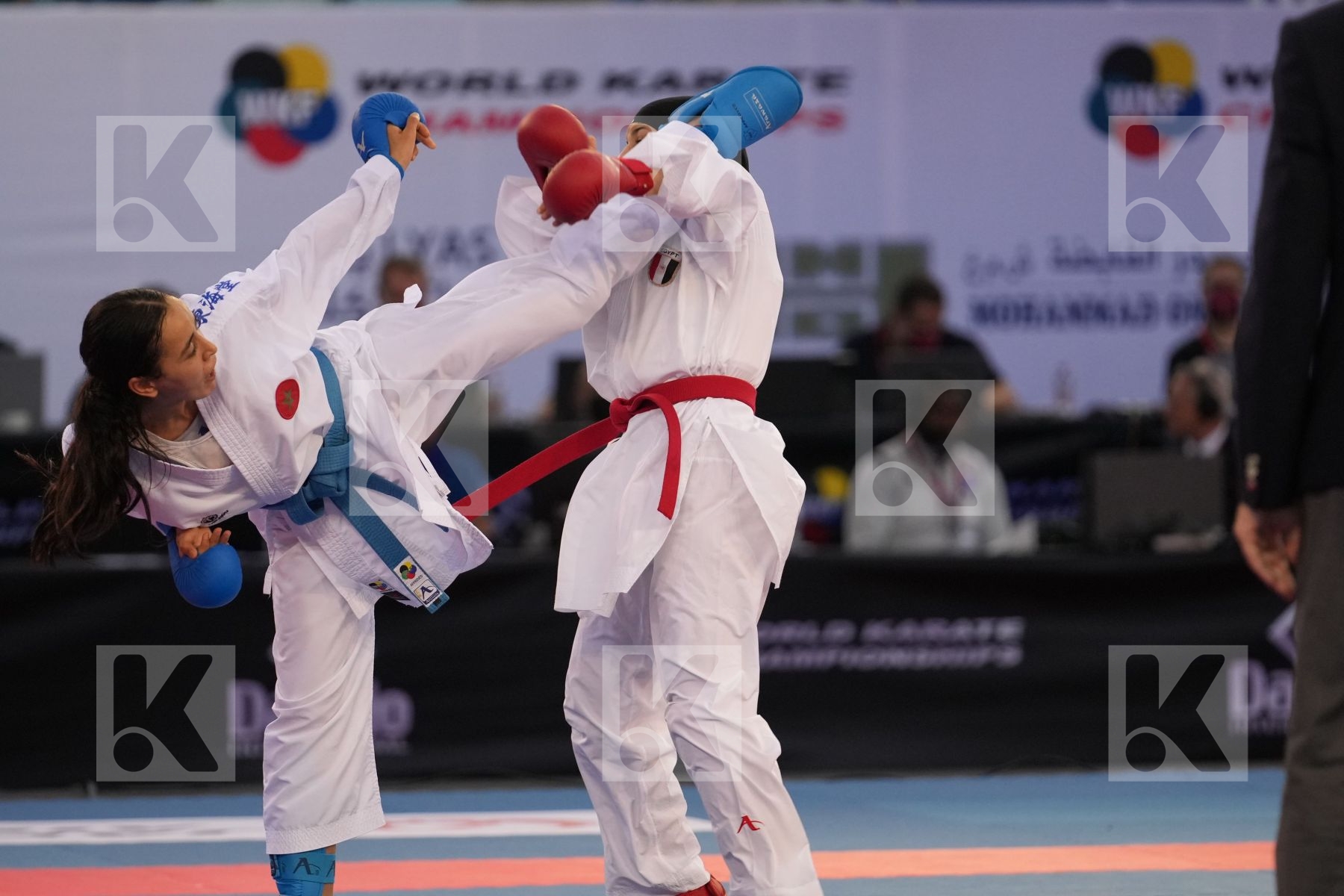 ELHAYTI CHAIMAE (MOROCCO) vs ELGEWILY YASMIN NASR (EGYPT) in Female Kumite -50 Kg - bronze bout